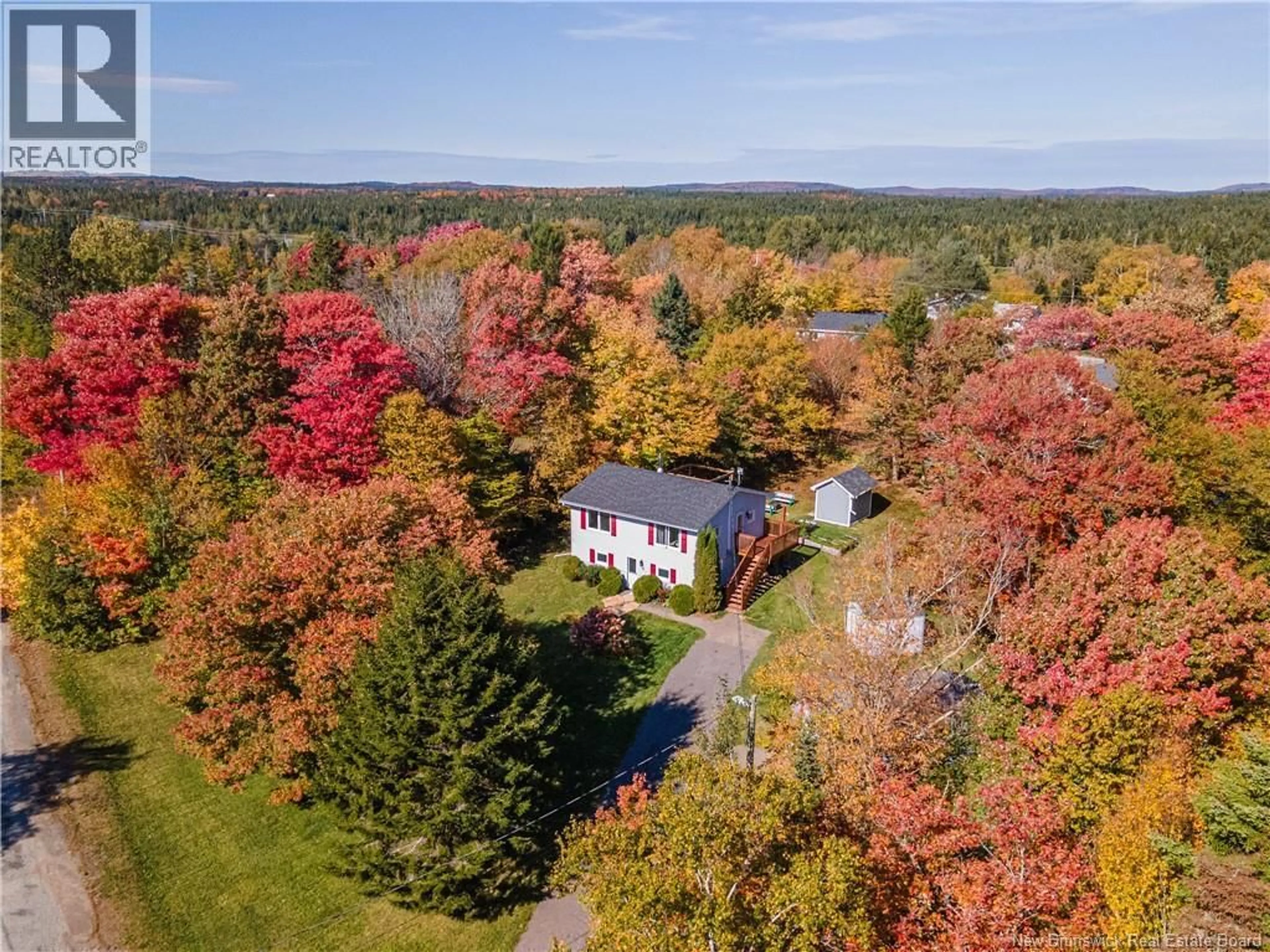 A pic from outside/outdoor area/front of a property/back of a property/a pic from drone, forest/trees view for 10 BIRCH LANE, Willow Grove New Brunswick E2S1K5