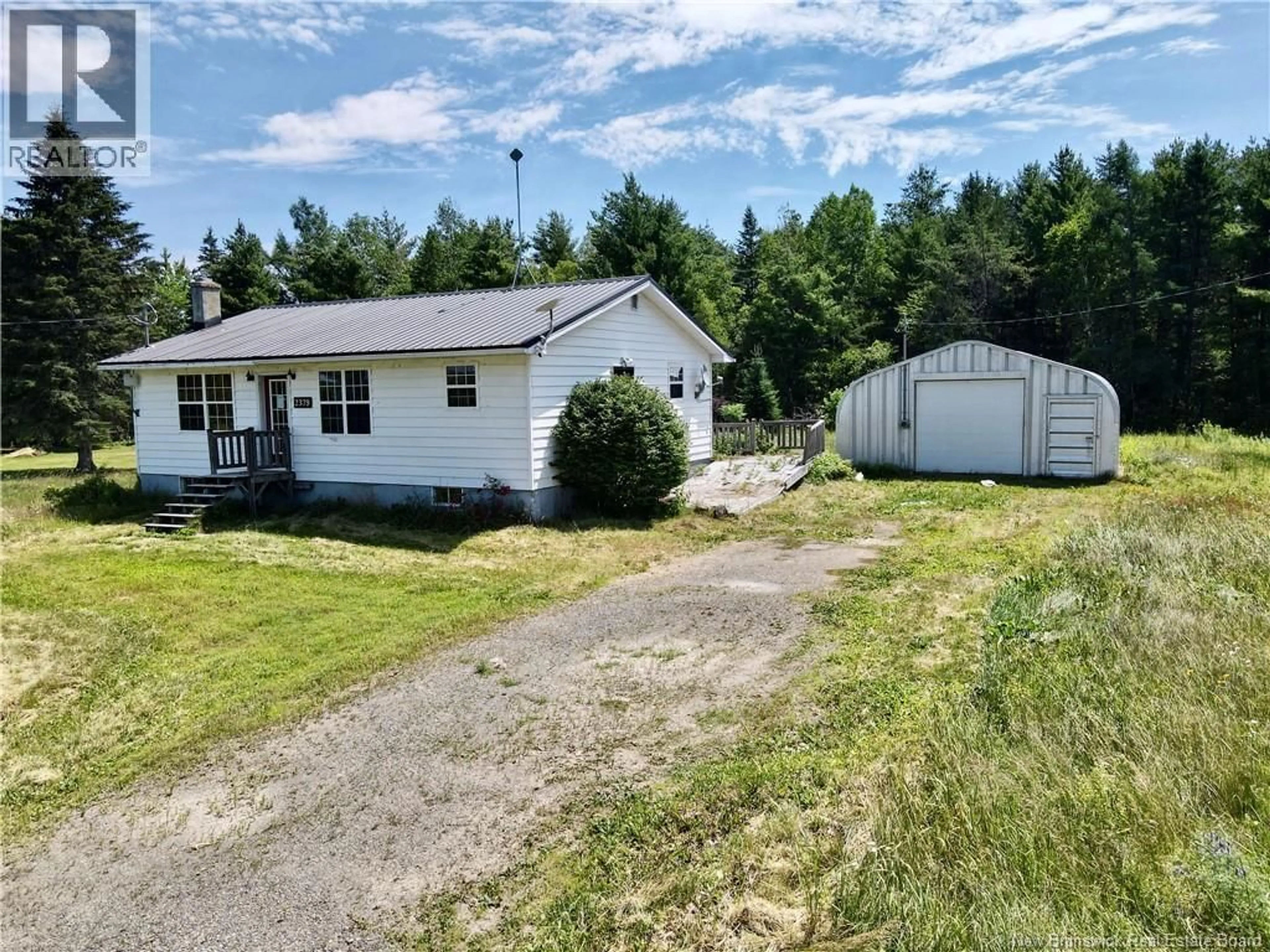 A pic from outside/outdoor area/front of a property/back of a property/a pic from drone, unknown for 2379 ROUTE 510, Targettville New Brunswick E4T1S6