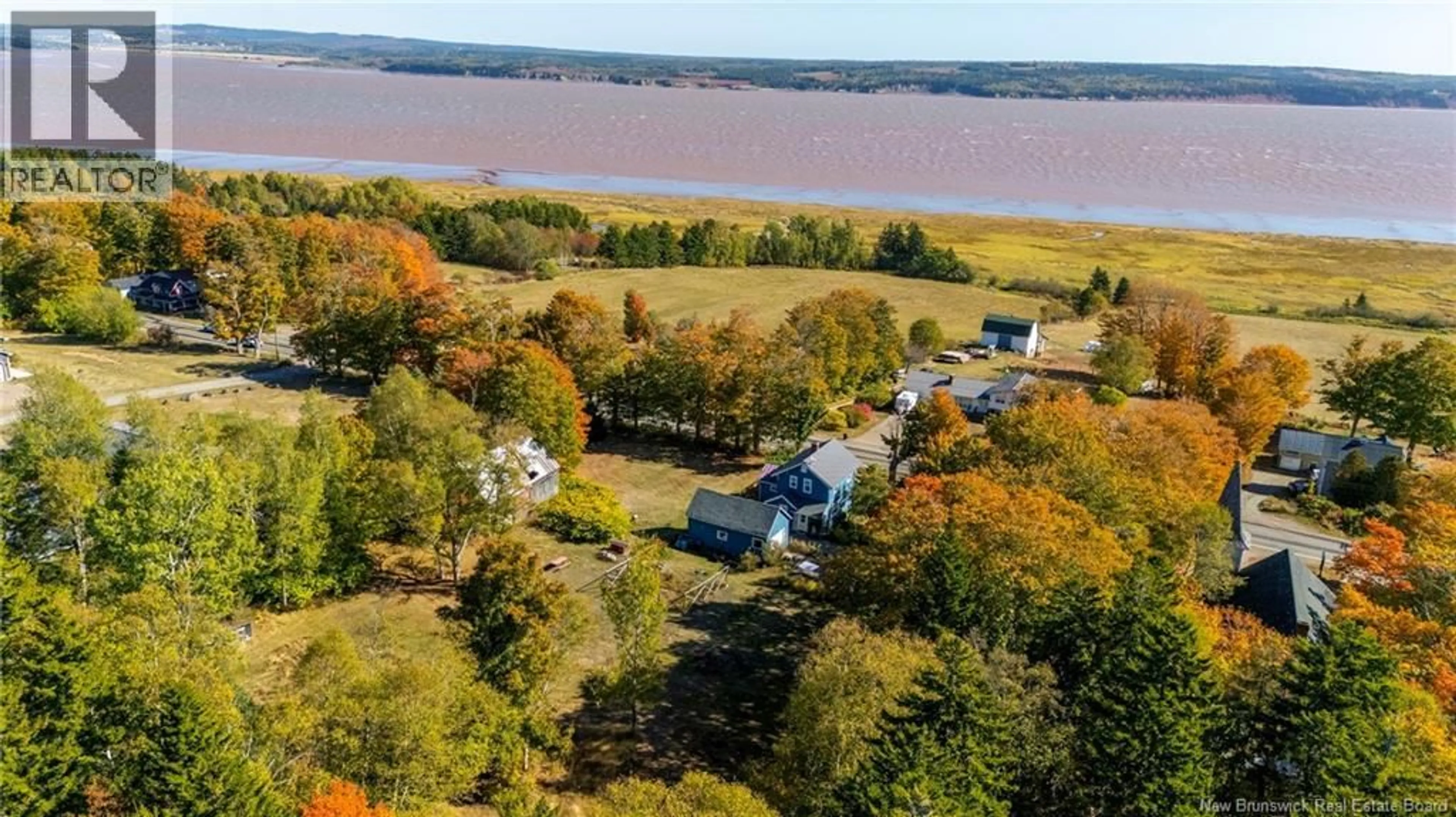 A pic from outside/outdoor area/front of a property/back of a property/a pic from drone, water/lake/river/ocean view for 3988 ROUTE 114, Hopewell Cape New Brunswick E4H3K1