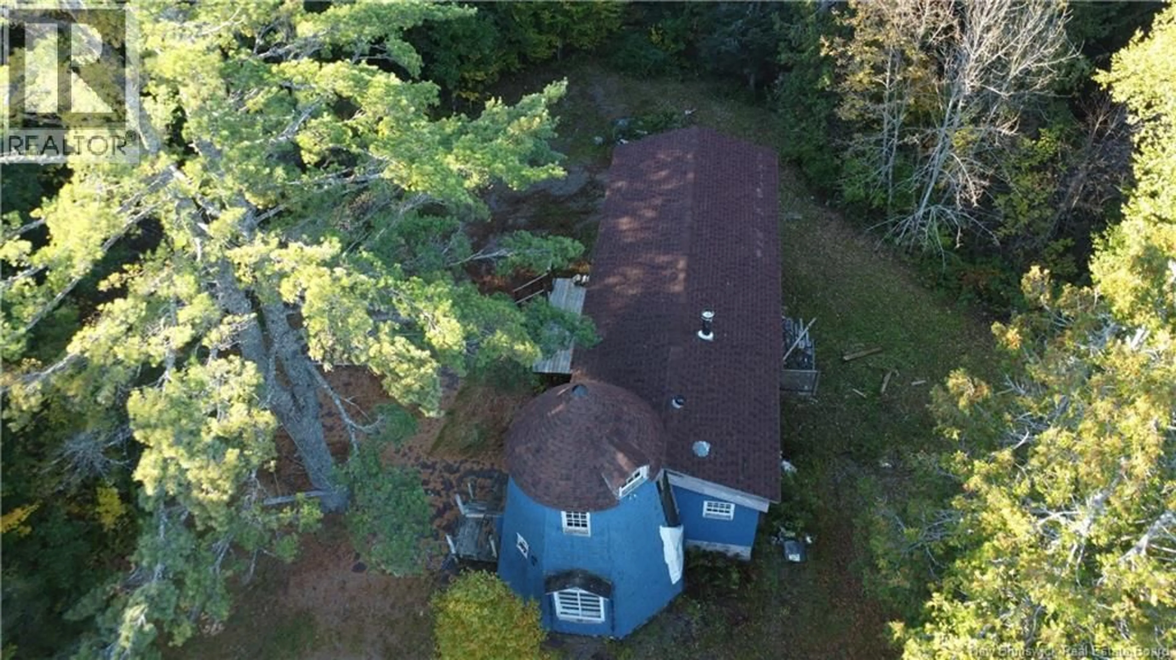 A pic from outside/outdoor area/front of a property/back of a property/a pic from drone, forest/trees view for 7013 ROUTE 102, Central Greenwich New Brunswick E5M2J7