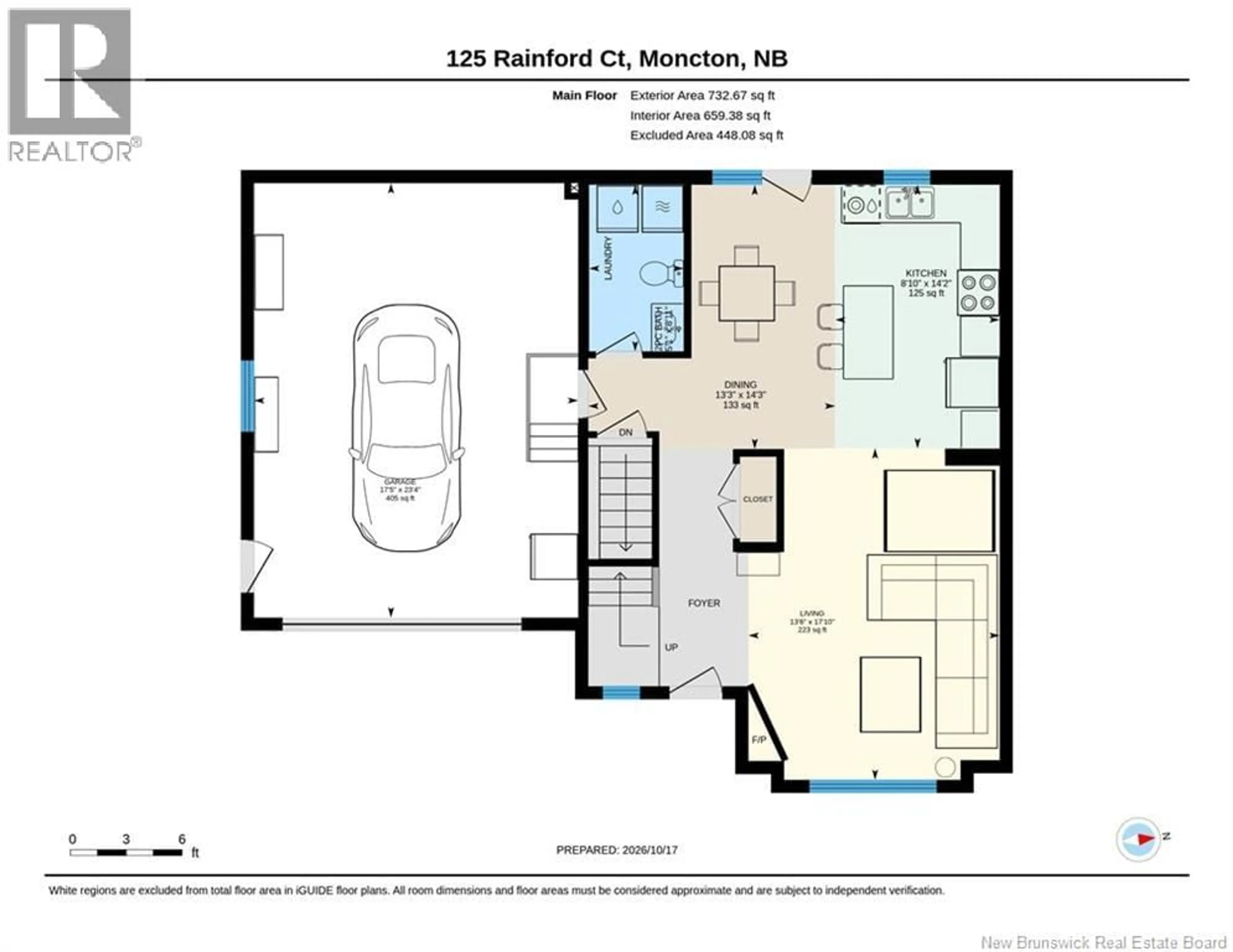 Floor plan for 125 RAINFORD COURT, Moncton New Brunswick E1G0Y3