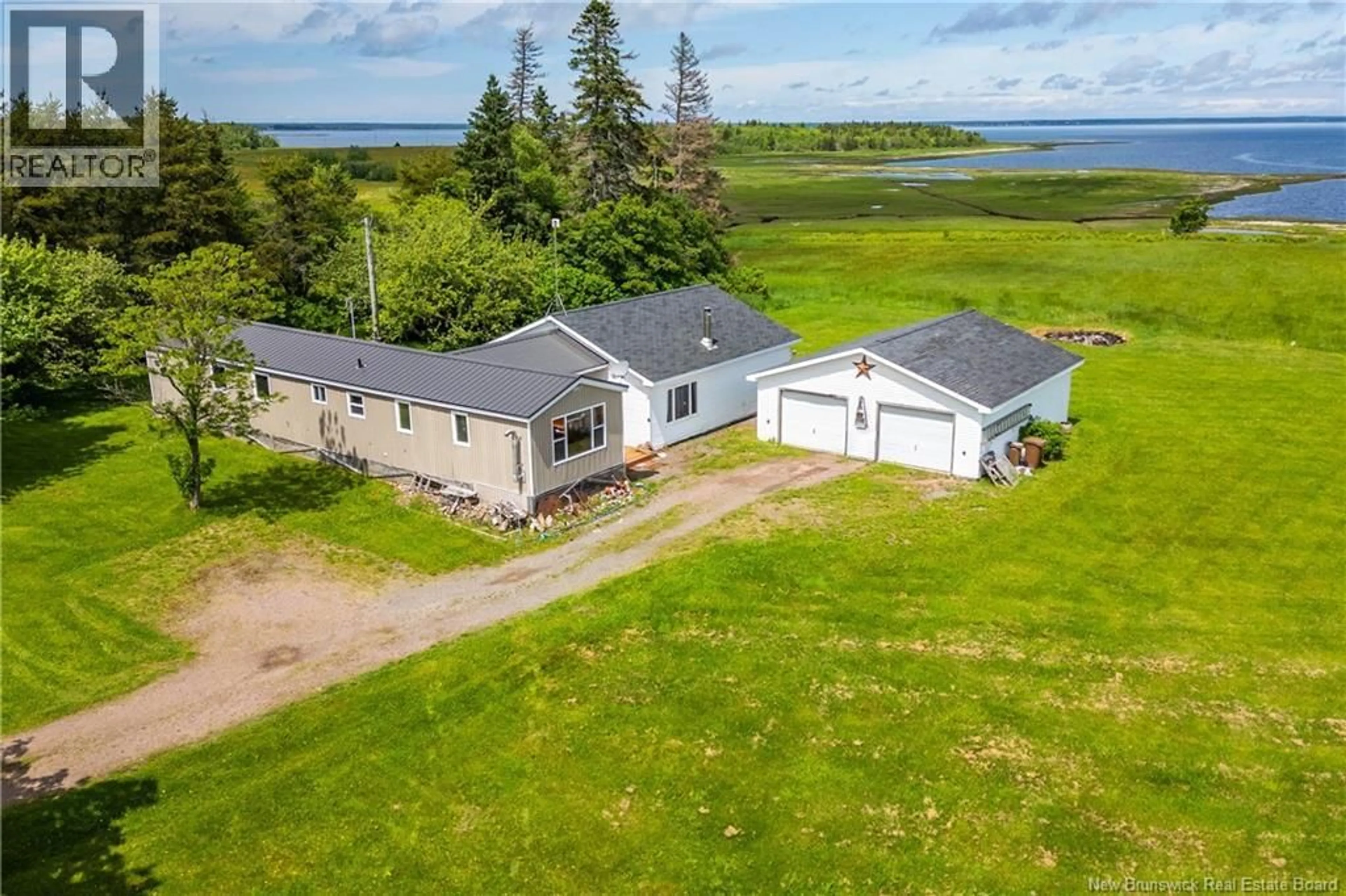 A pic from outside/outdoor area/front of a property/back of a property/a pic from drone, water/lake/river/ocean view for 708 ROUTE 970, Baie Verte New Brunswick E4M1Y5