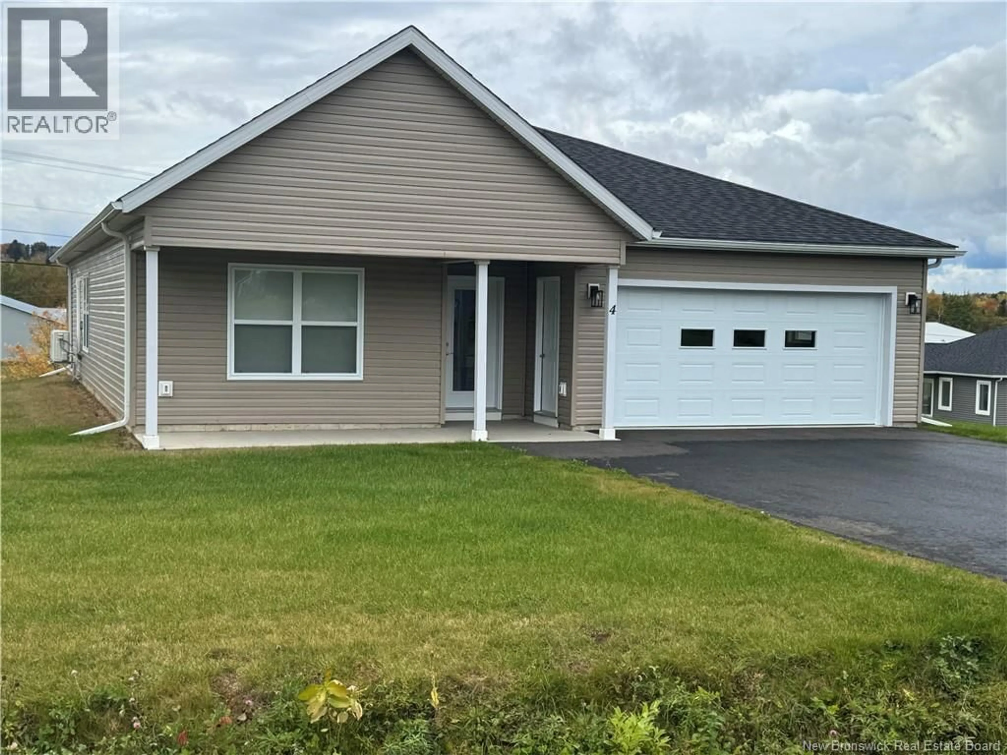 Home with vinyl exterior material, street for 4 NORKOTAH CRESCENT, Florenceville-Bristol New Brunswick E7L0A4