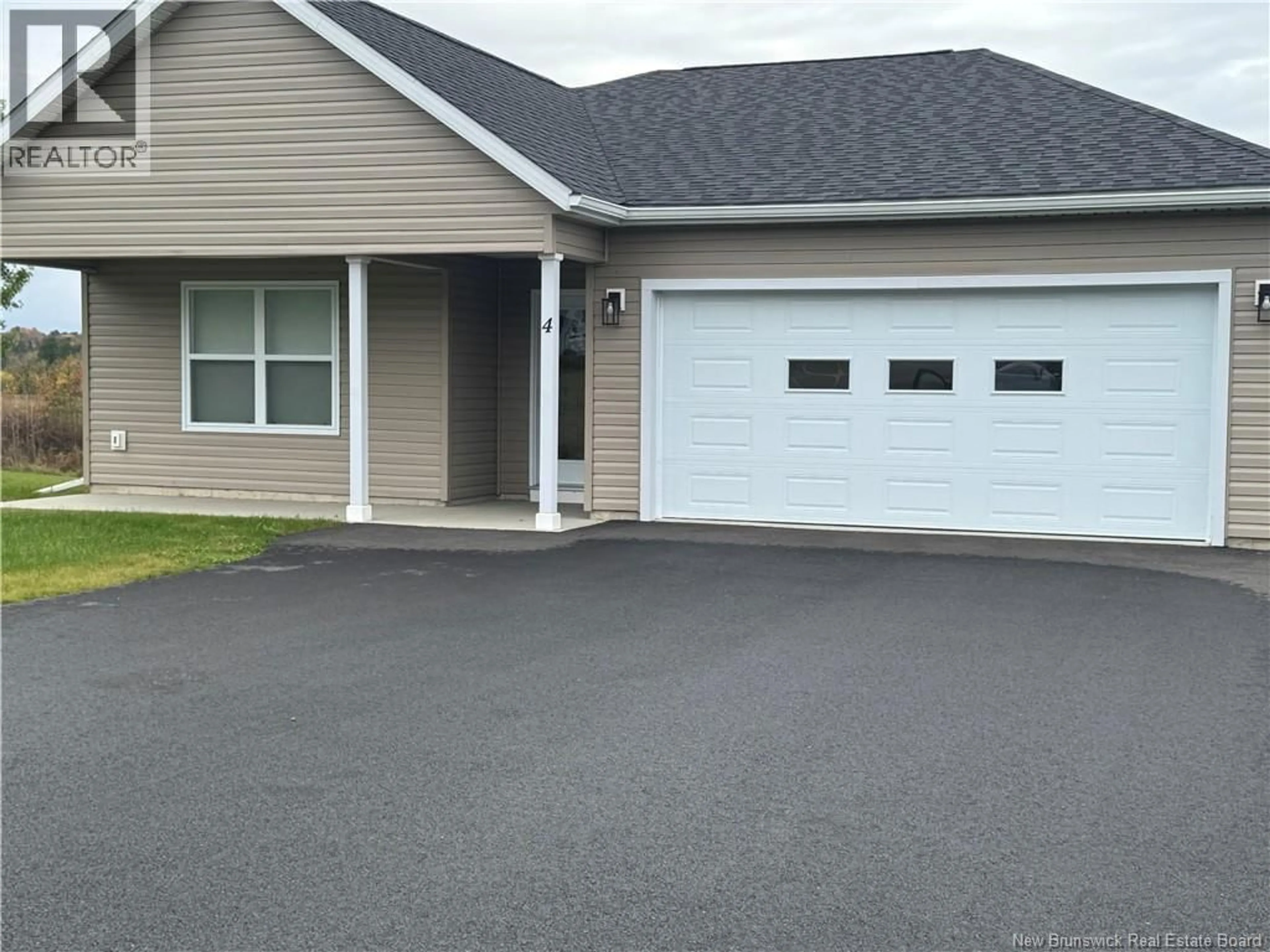 Home with vinyl exterior material, street for 4 NORKOTAH CRESCENT, Florenceville-Bristol New Brunswick E7L0A4