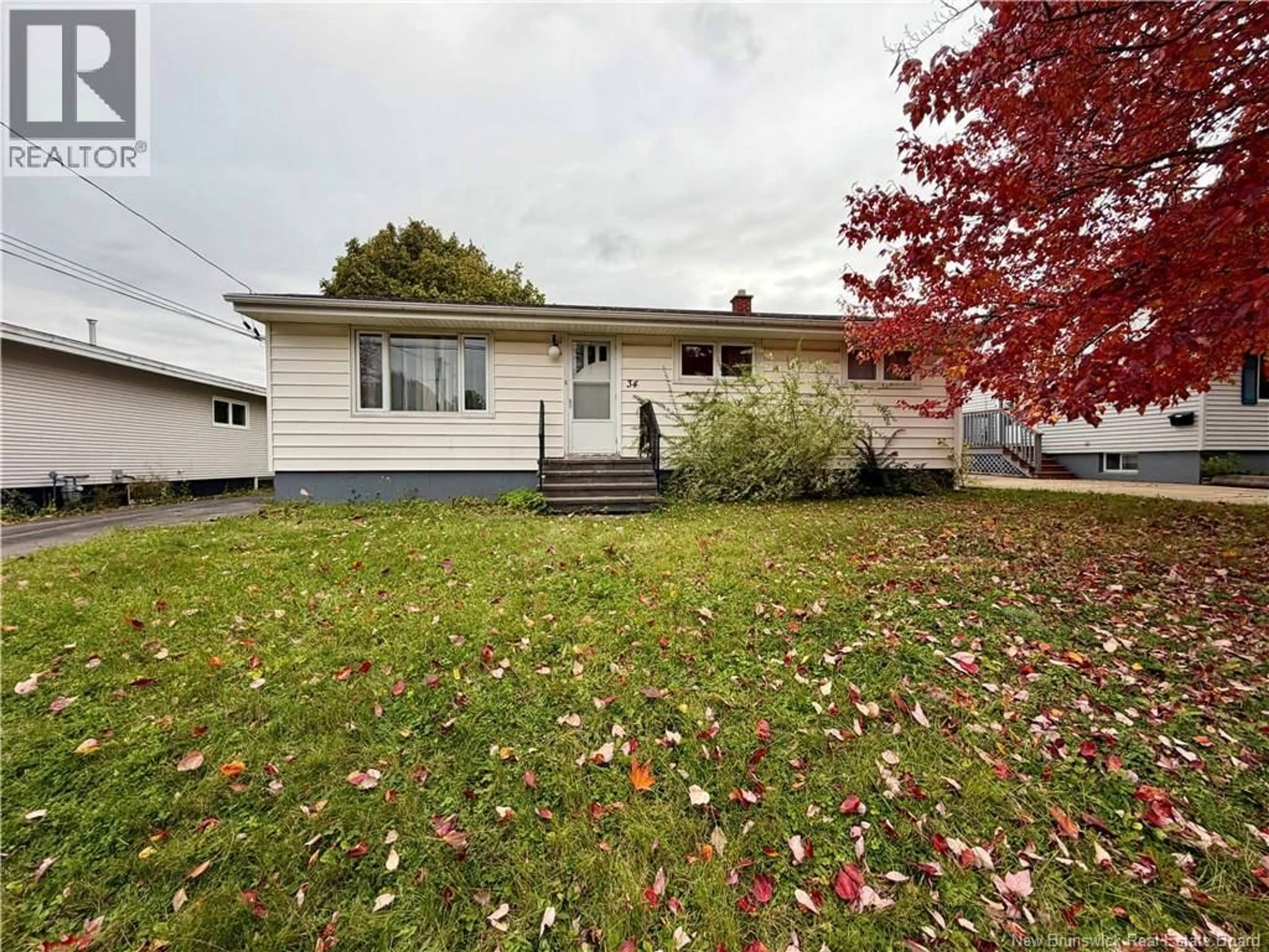 Home with vinyl exterior material, street for 34 HEDGEWOOD DRIVE, Moncton New Brunswick E1E2W3