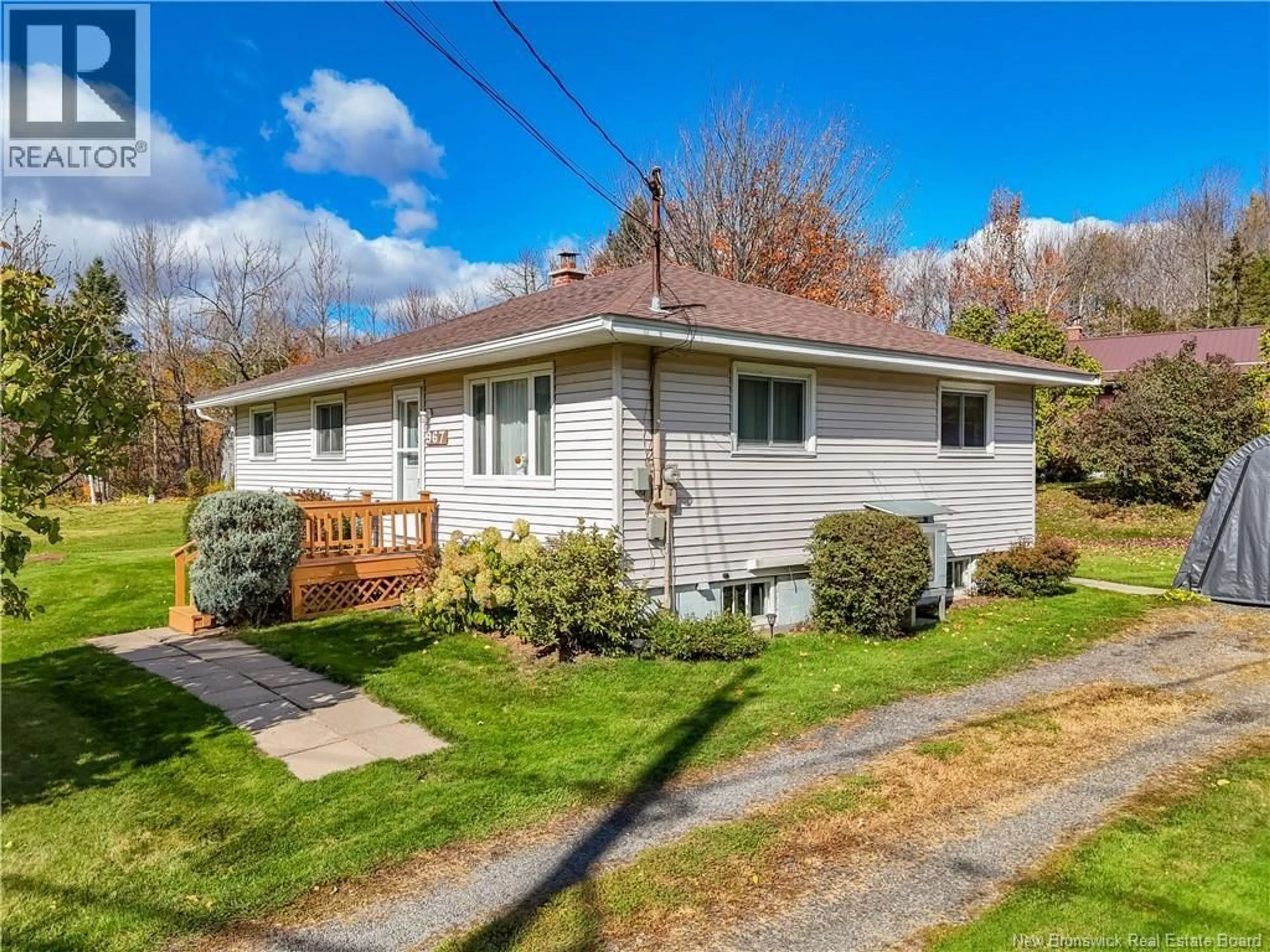 Home with vinyl exterior material, street for 967 CLEMENTS DRIVE, Fredericton New Brunswick E3G7J3