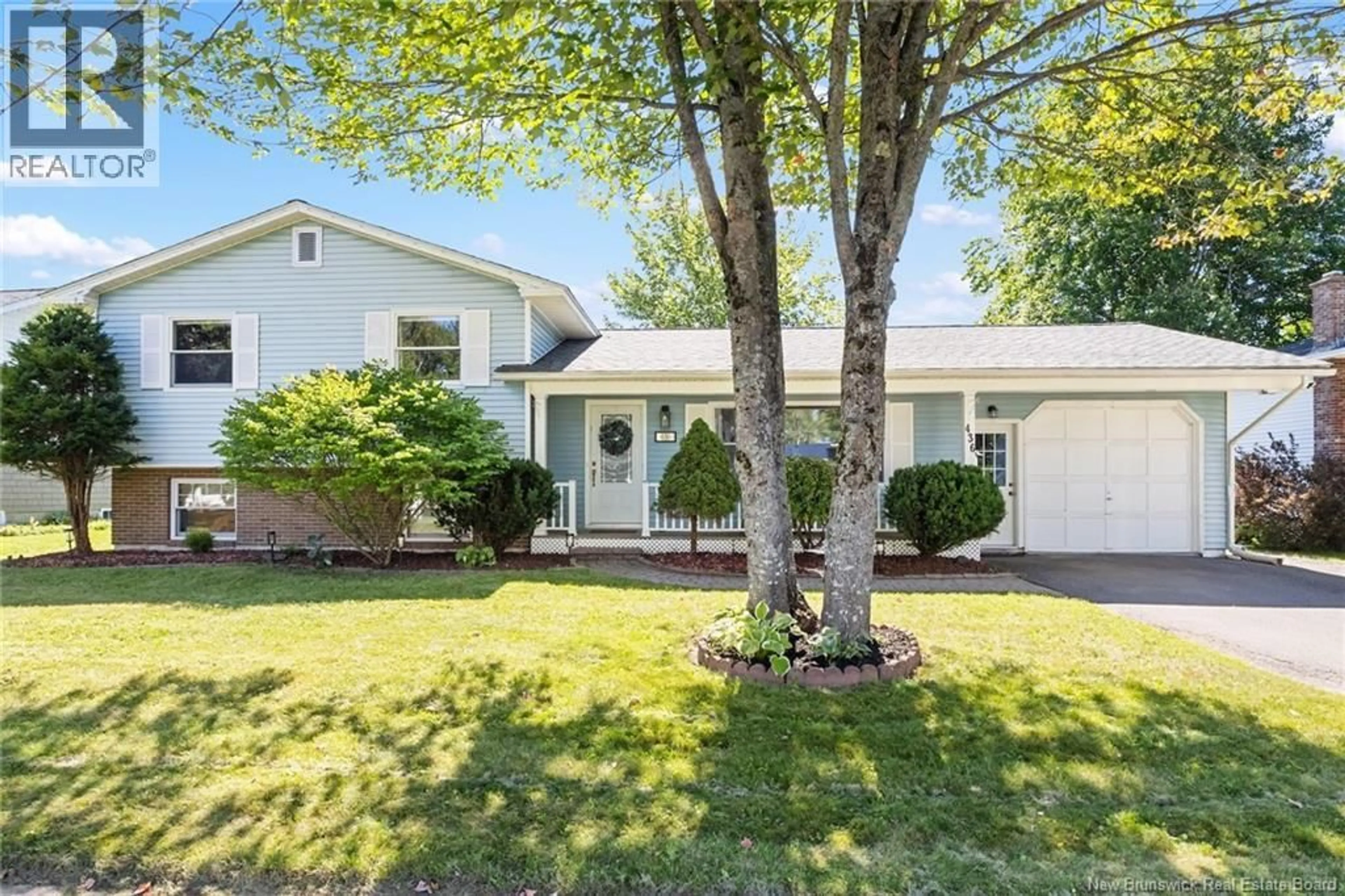 Home with vinyl exterior material, street for 436 CHERRY AVENUE, Fredericton New Brunswick E3A5L3
