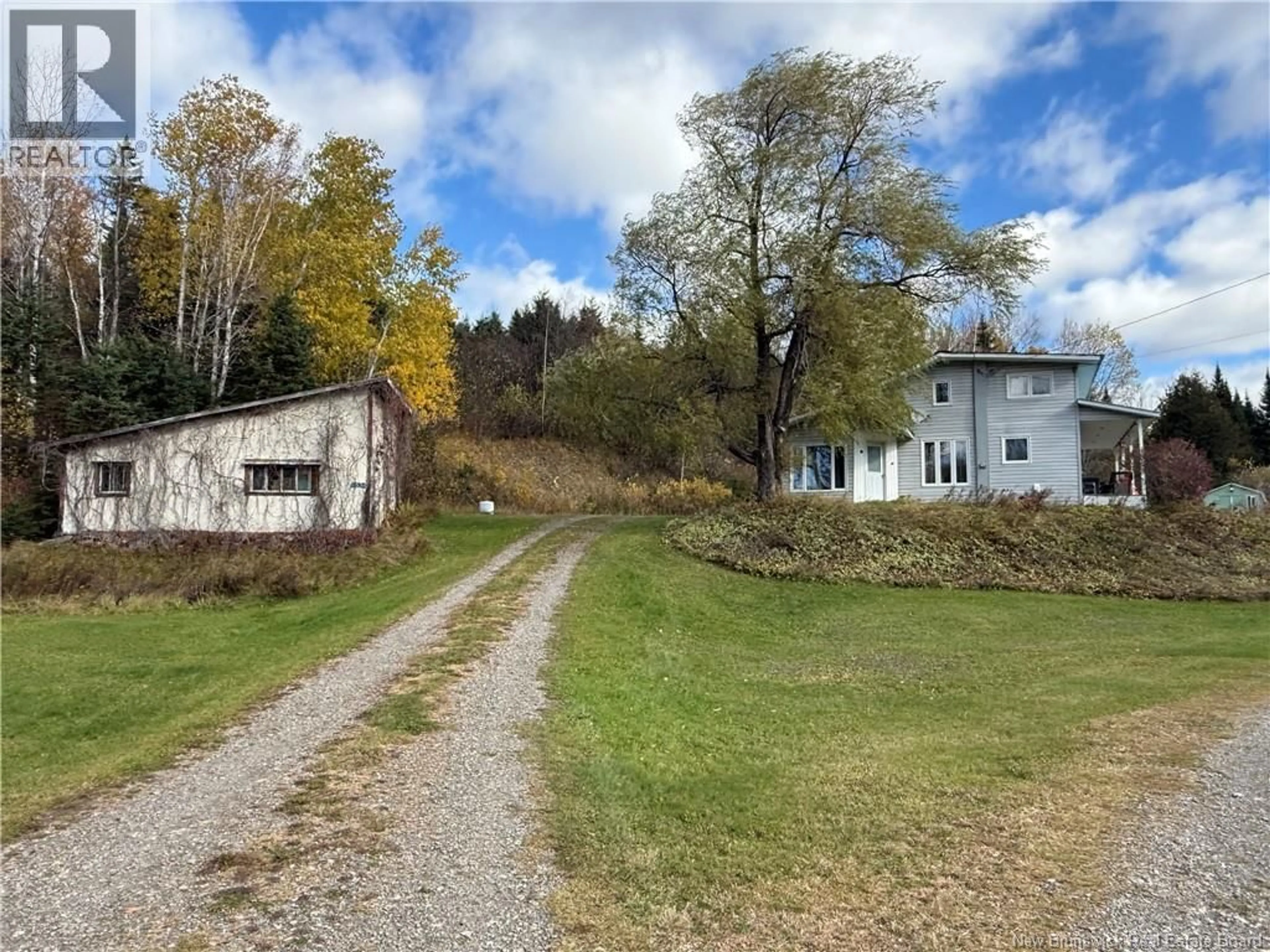 A pic from outside/outdoor area/front of a property/back of a property/a pic from drone, unknown for 3534 ROUTE 108, New Denmark New Brunswick E7G2S6