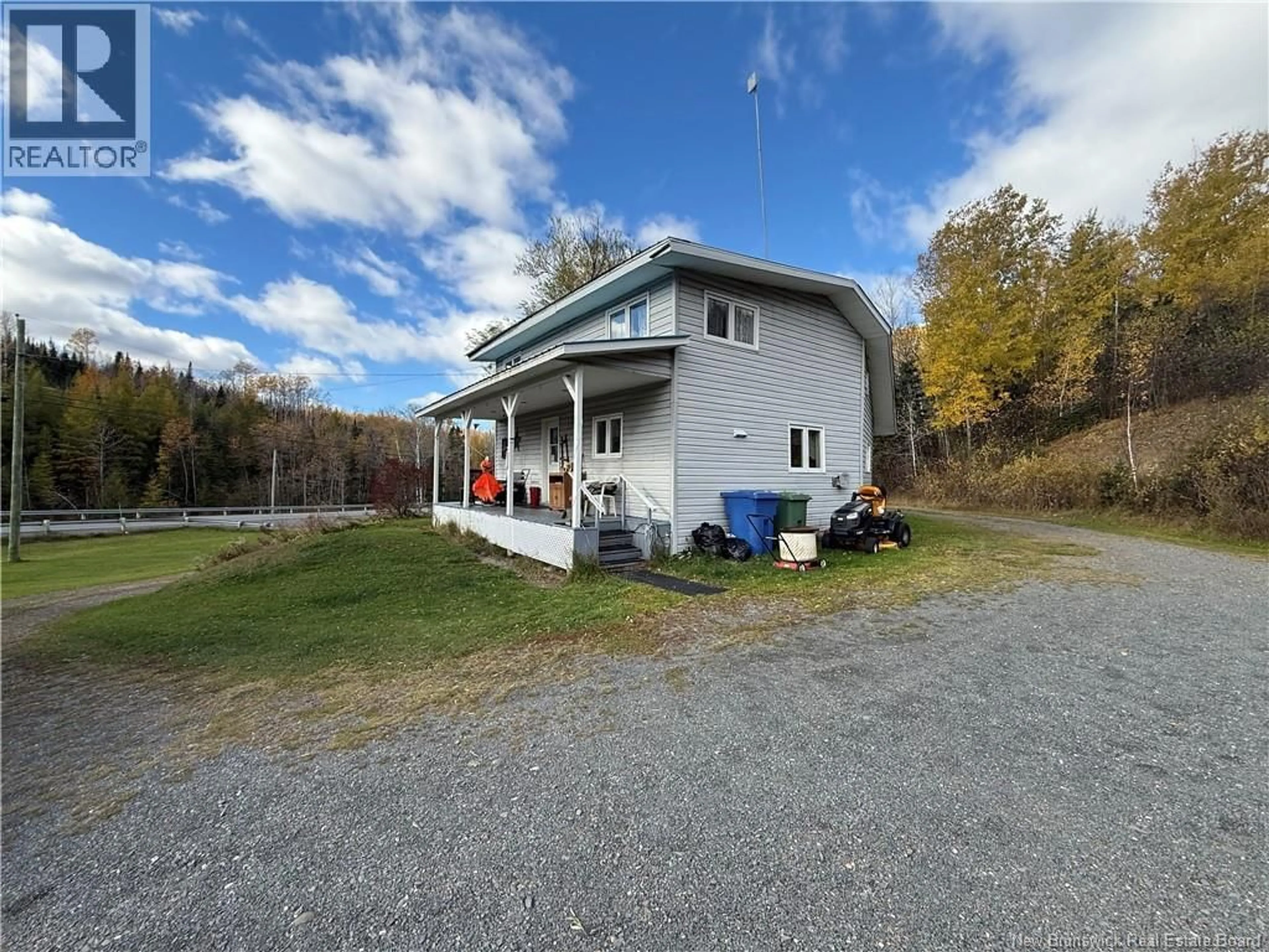 A pic from outside/outdoor area/front of a property/back of a property/a pic from drone, unknown for 3534 ROUTE 108, New Denmark New Brunswick E7G2S6