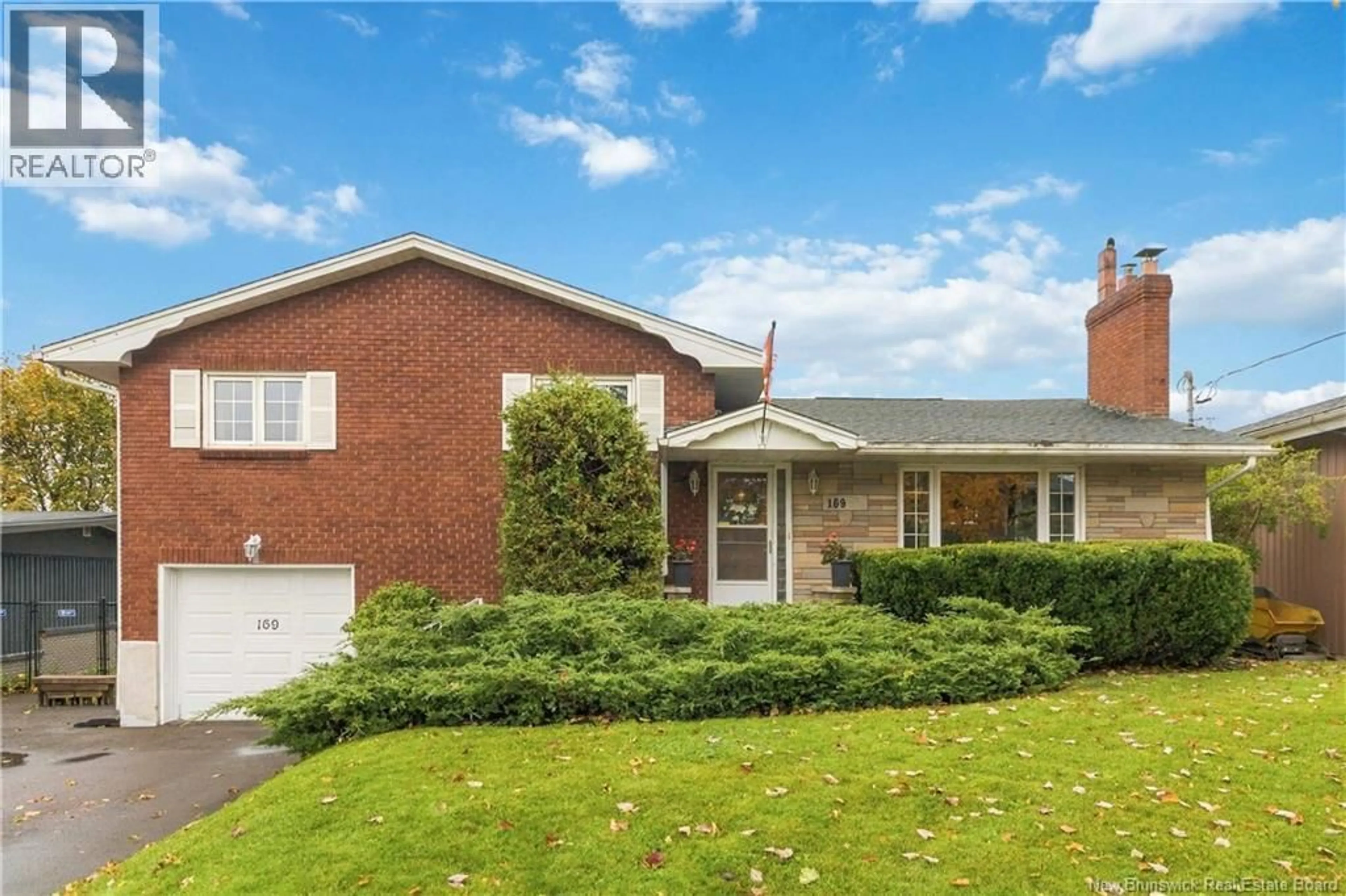 Home with brick exterior material, street for 169 HEDGEWOOD DRIVE, Moncton New Brunswick E1E2W8