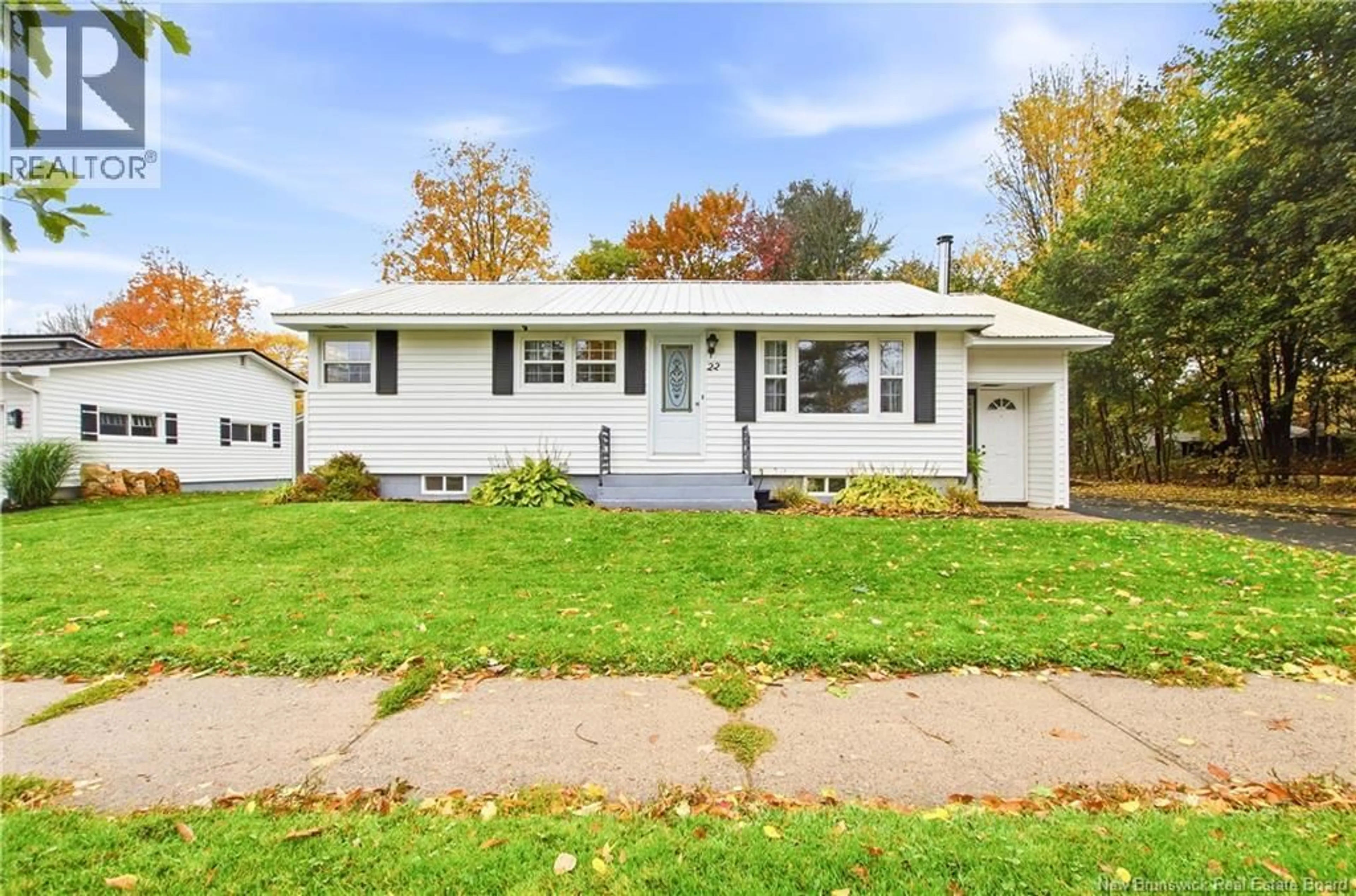 Home with vinyl exterior material, street for 22 BAILEY AVENUE, Fredericton New Brunswick E3A1H5