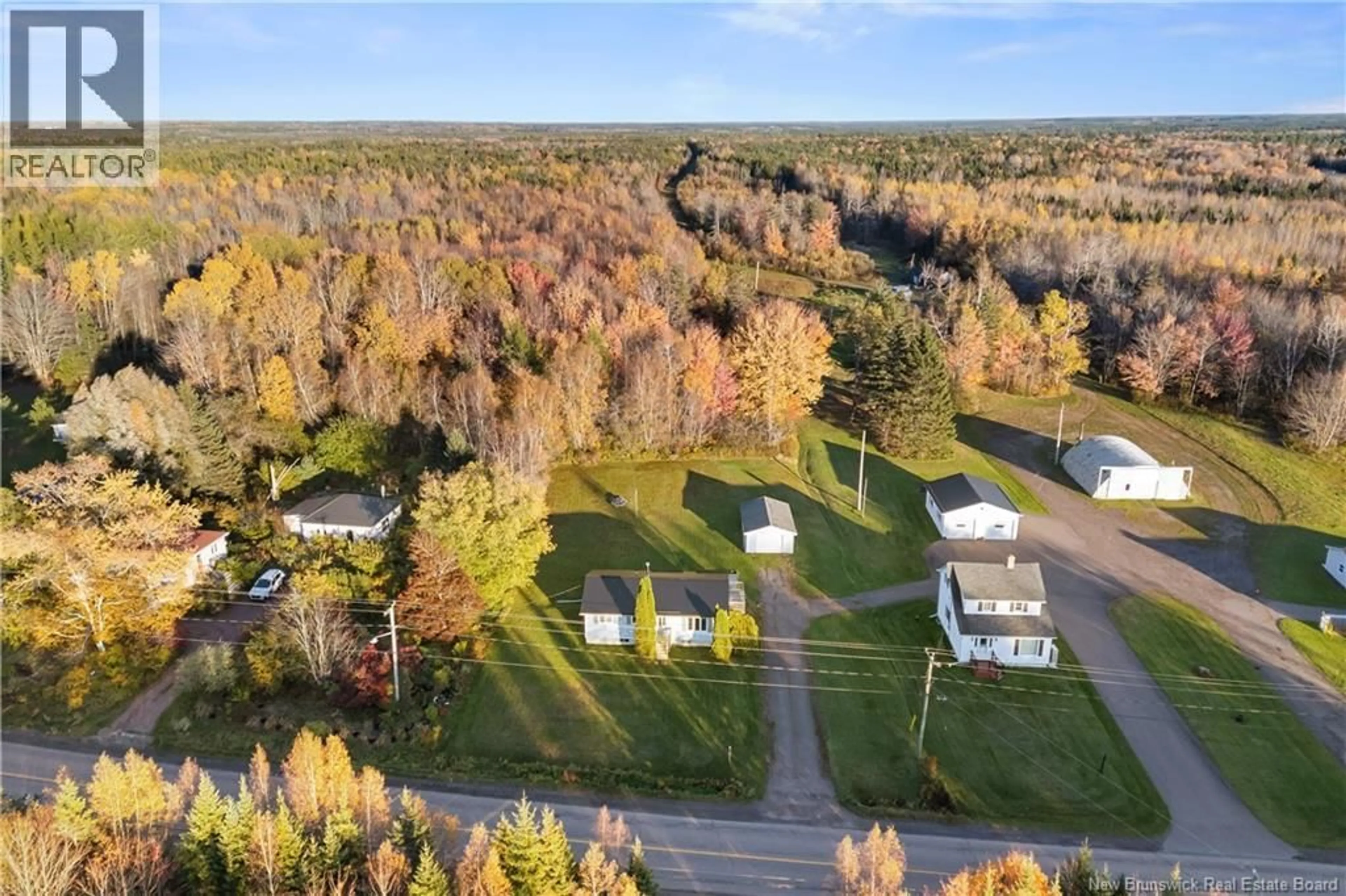 A pic from outside/outdoor area/front of a property/back of a property/a pic from drone, forest/trees view for 2766 ROUTE 132, Scoudouc New Brunswick E4P1B7