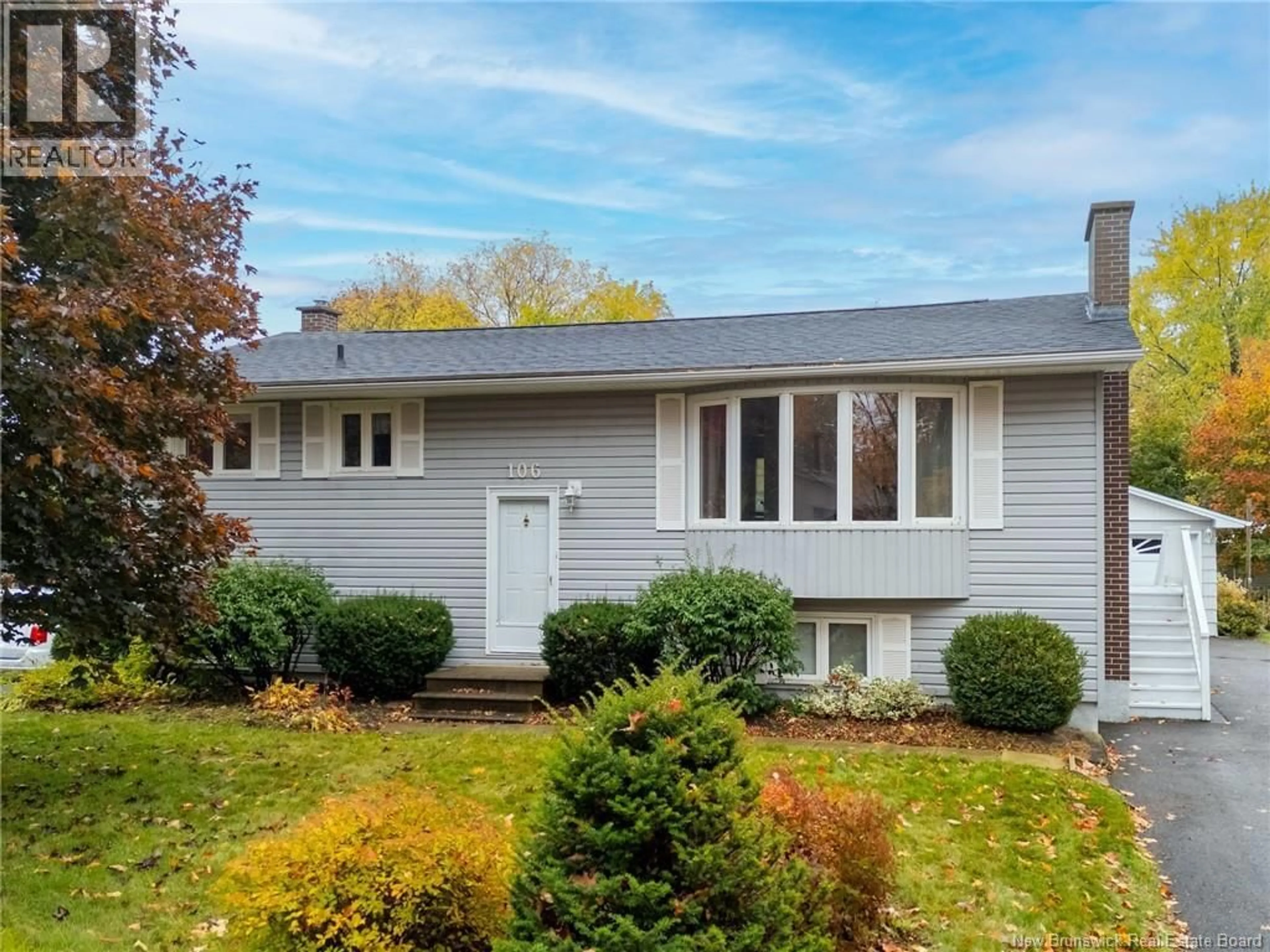 Home with vinyl exterior material, street for 106 HEMLOCK AVENUE, Fredericton New Brunswick E3A1H1