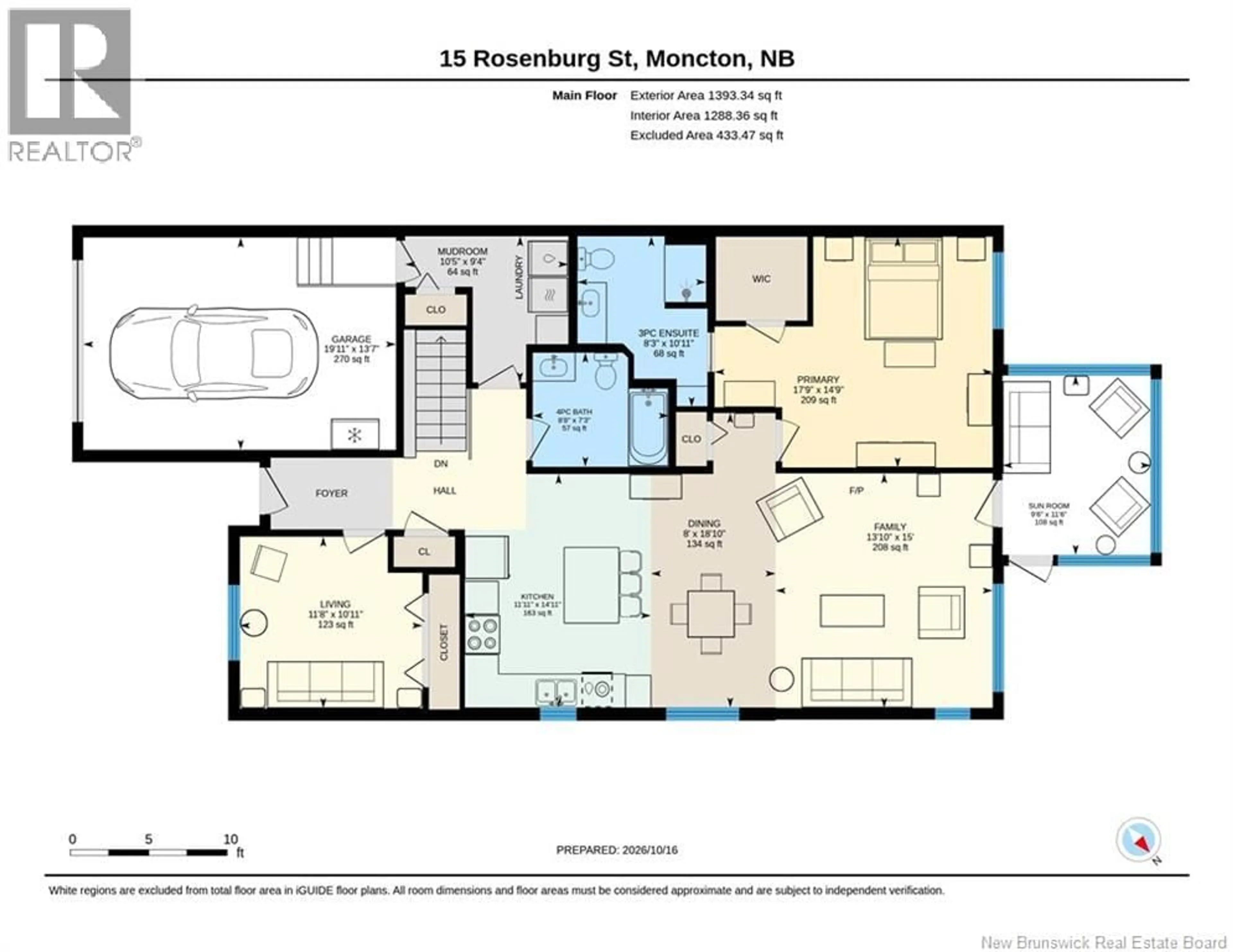 Floor plan for 15 ROSENBURG STREET, Moncton New Brunswick E1G6E9