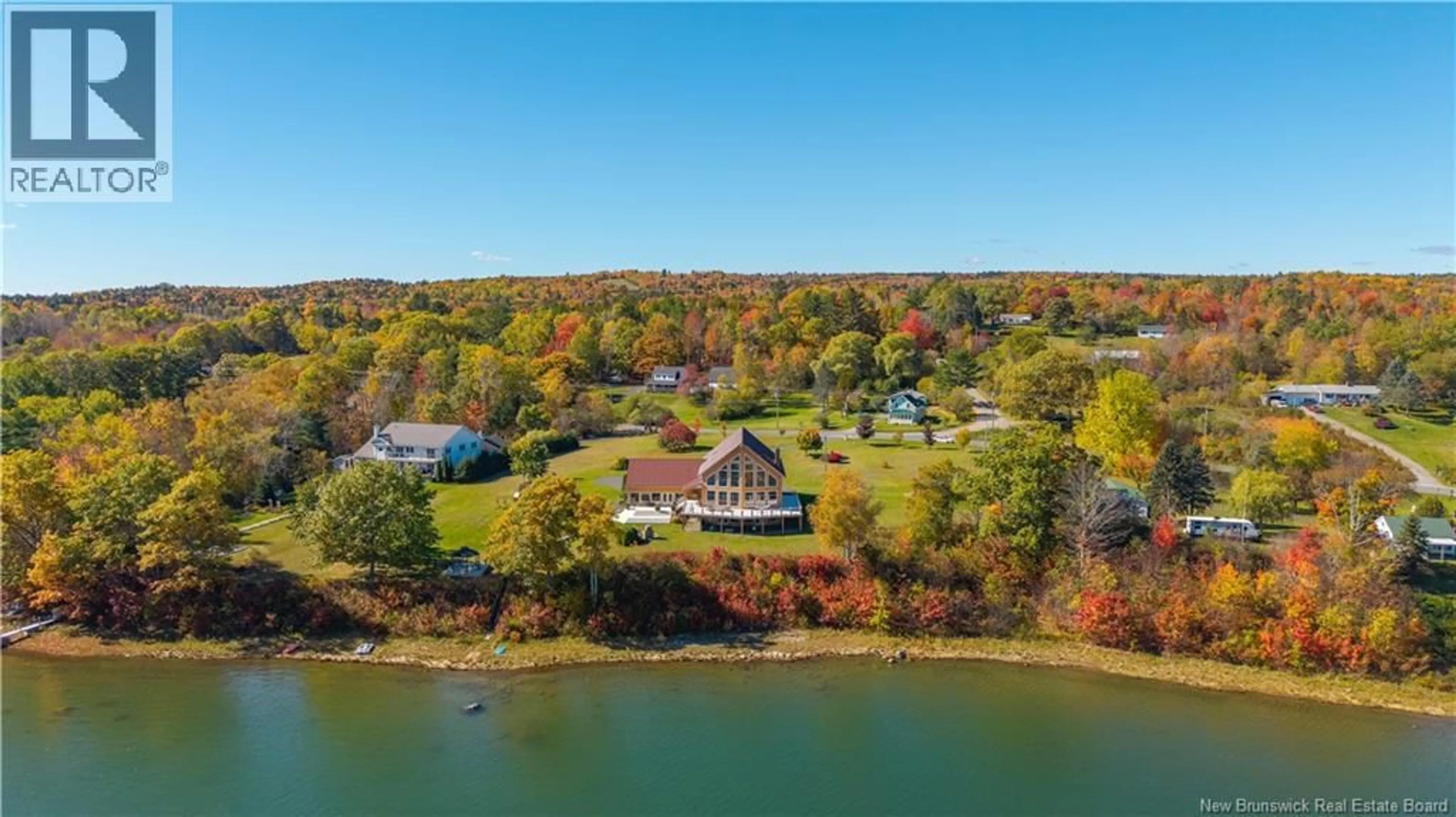 A pic from outside/outdoor area/front of a property/back of a property/a pic from drone, water/lake/river/ocean view for 2207 ROUTE 755, Oak Bay New Brunswick E3L4C8