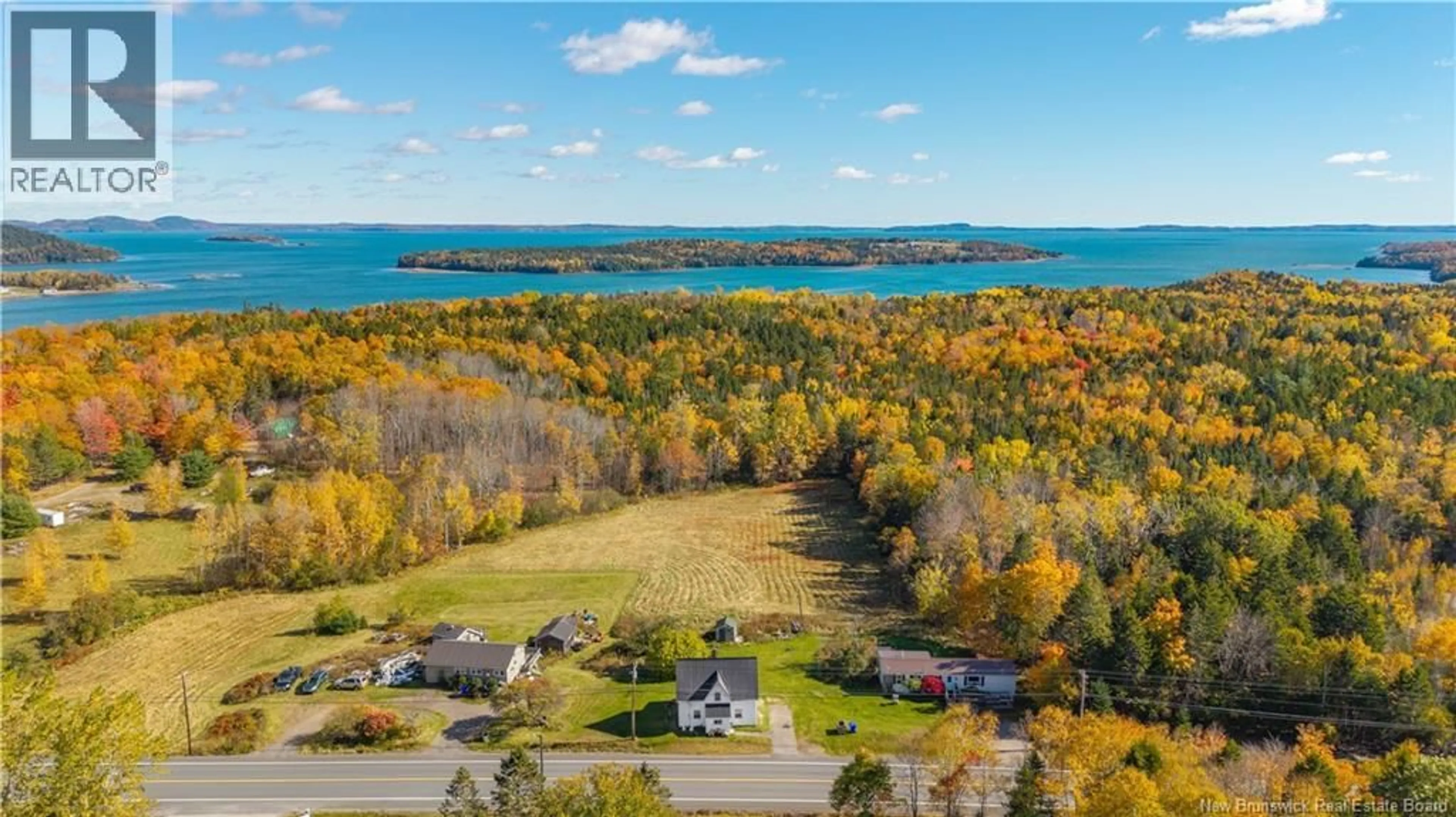 A pic from outside/outdoor area/front of a property/back of a property/a pic from drone, water/lake/river/ocean view for 4596 ROUTE 127, Chamcook New Brunswick E5B3A2