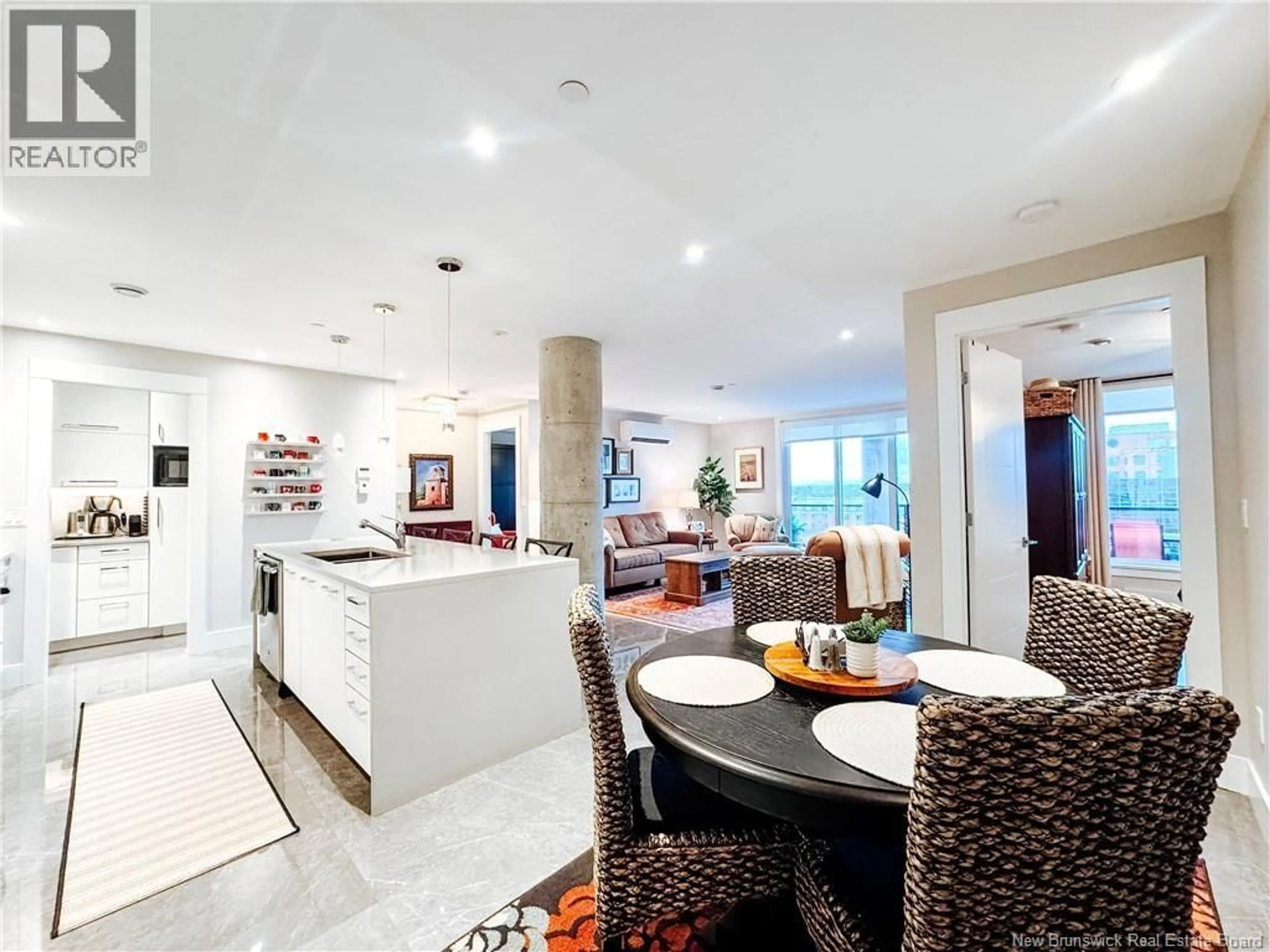 Open concept kitchen, ceramic/tile floor for 714 - 55 QUEEN STREET, Moncton New Brunswick E1C1K2