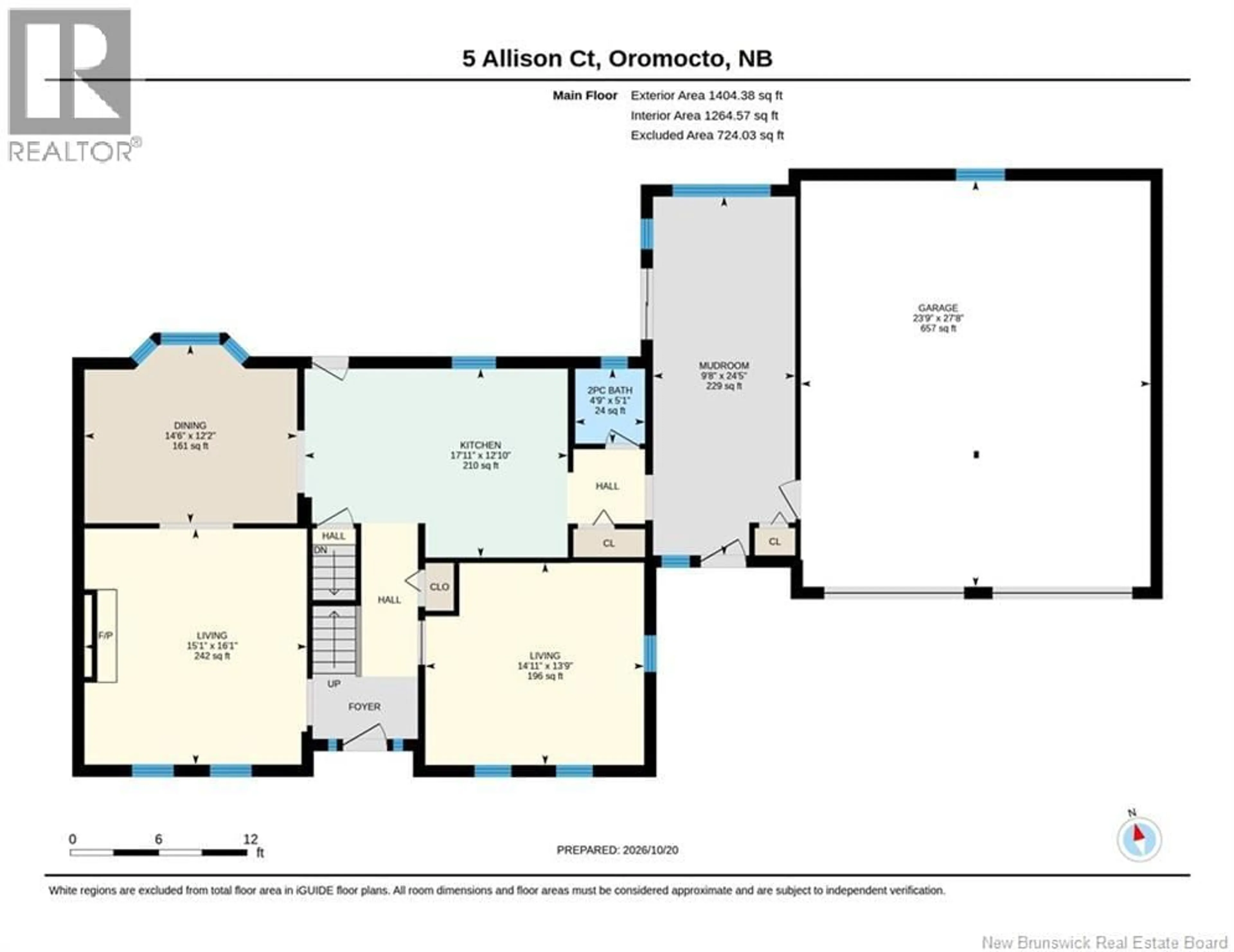 Floor plan for 5 ALLISON COURT, Oromocto New Brunswick E3V2M8