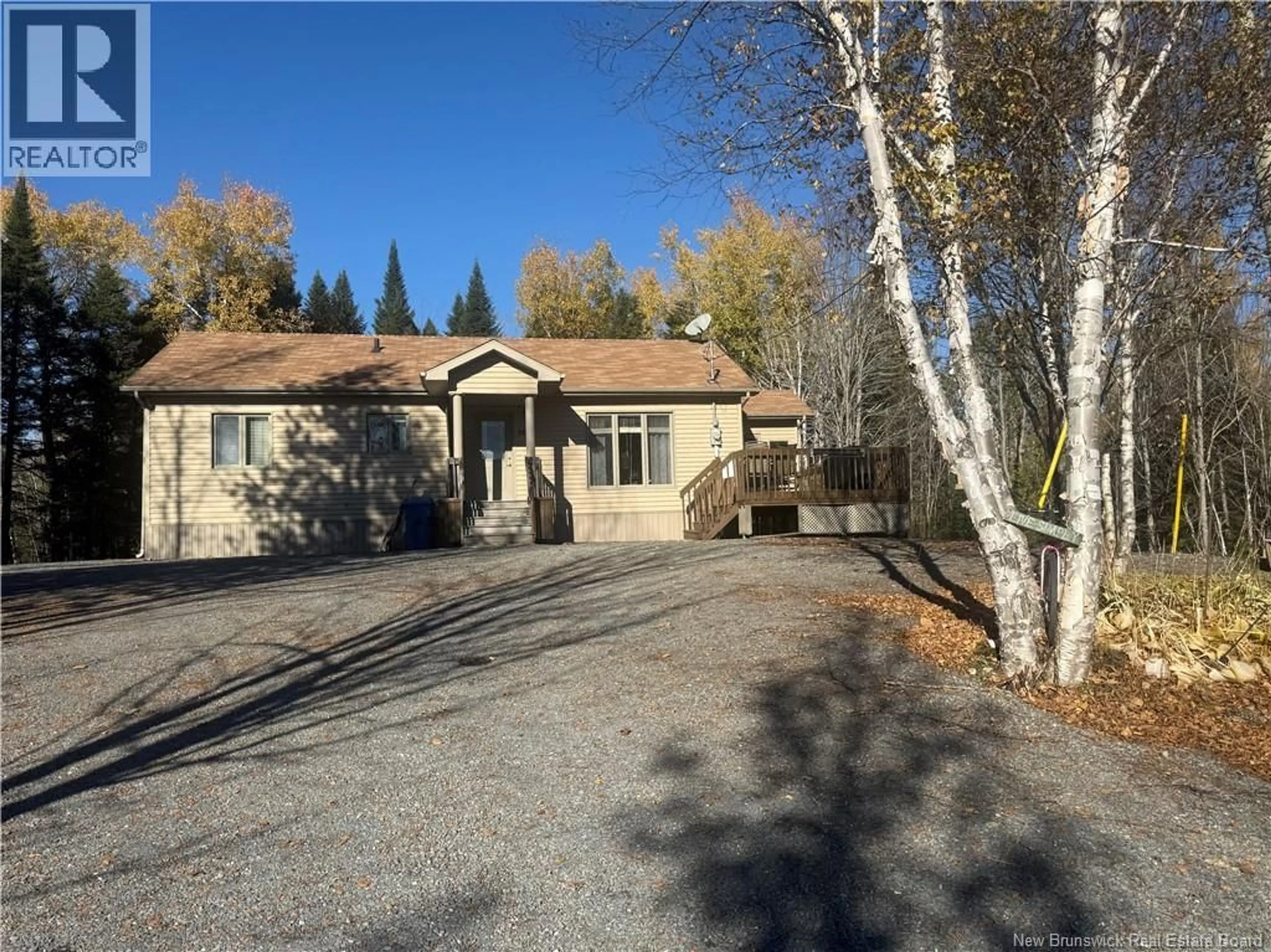 A pic from outside/outdoor area/front of a property/back of a property/a pic from drone, unknown for 30 CLARK MILL ROAD, New Denmark New Brunswick E7G4L5