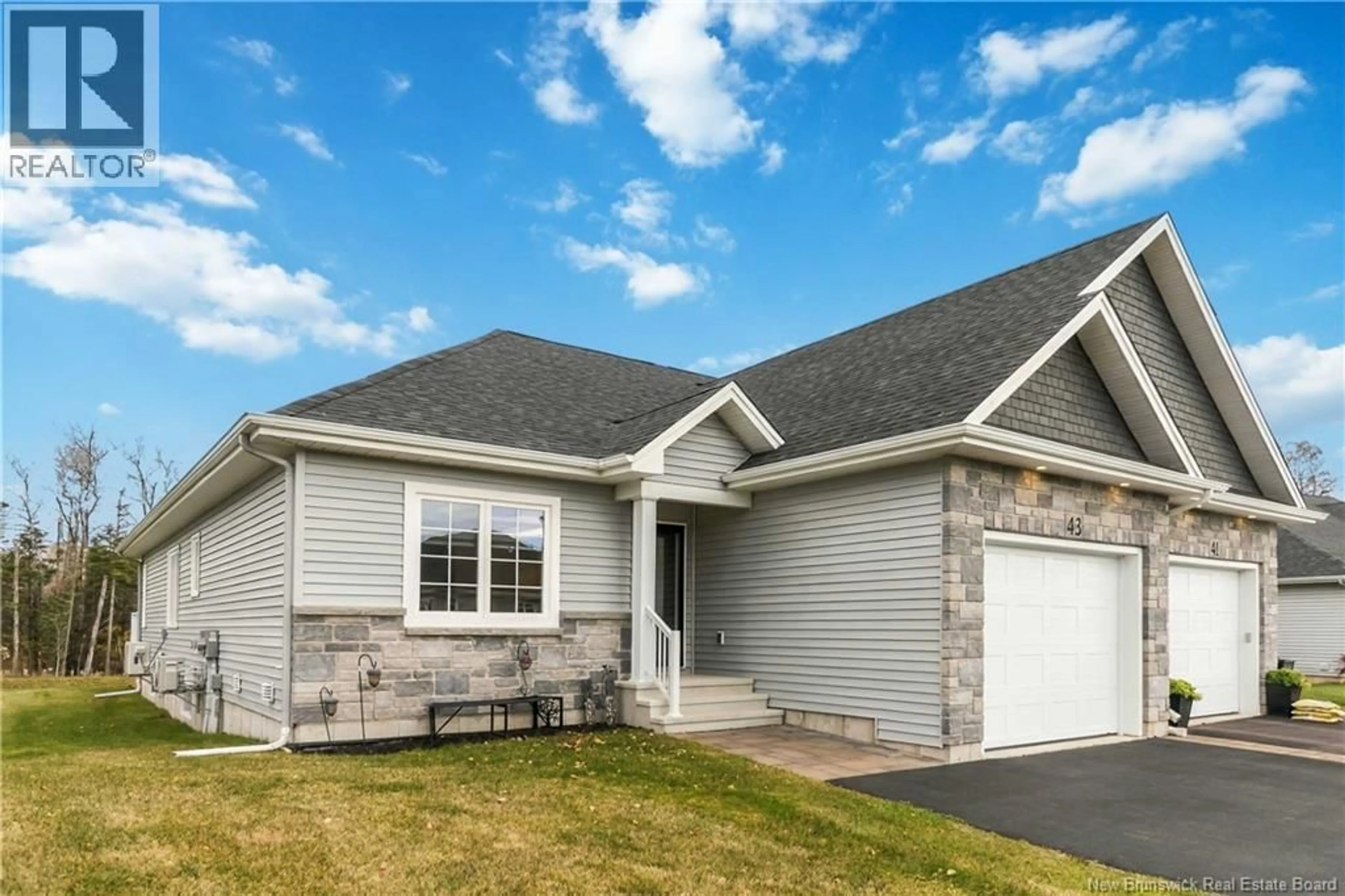 Home with vinyl exterior material, street for 43 DELPECH COURT, Moncton New Brunswick E1G1X7