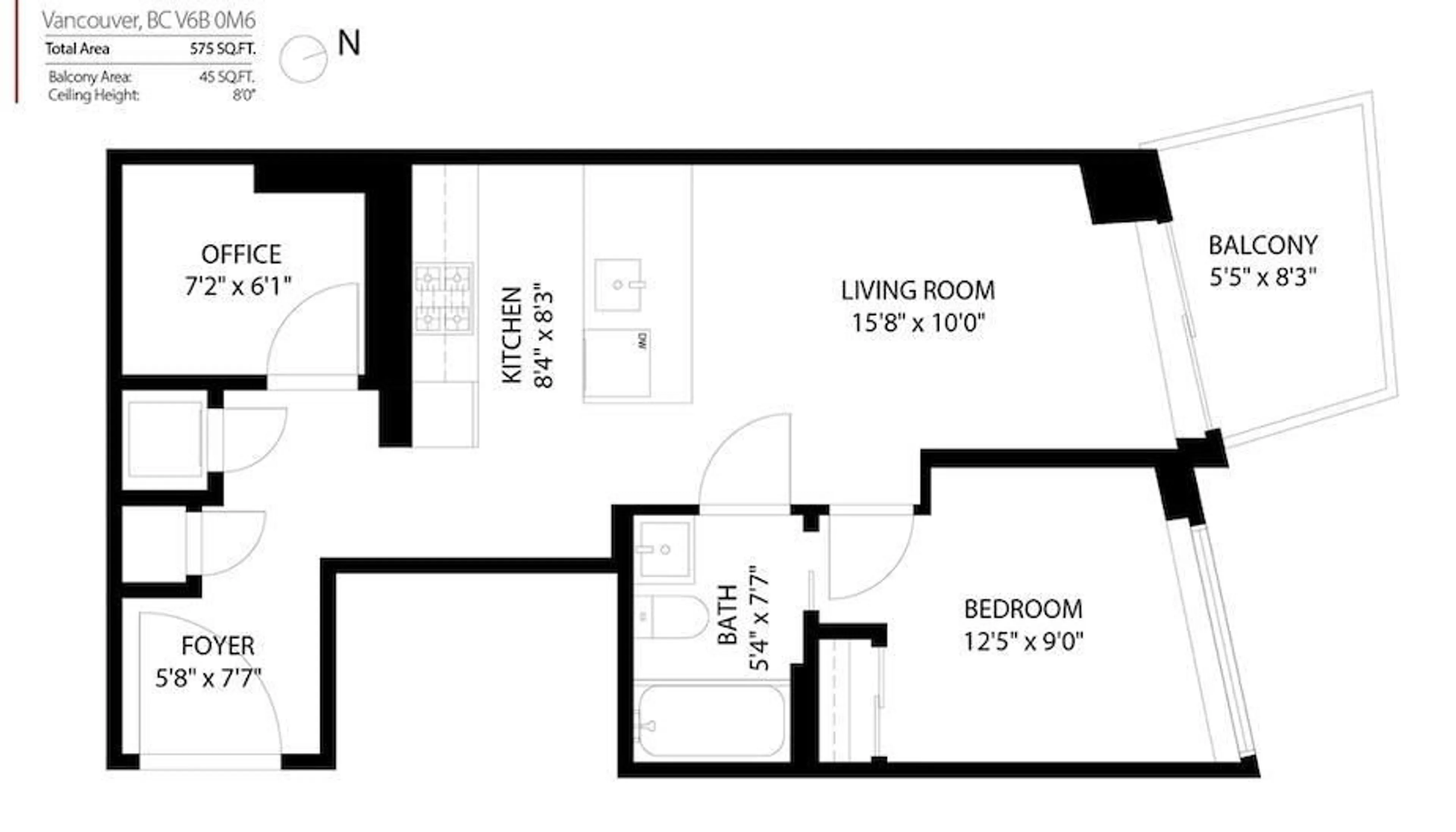 Floor plan for 1108 777 RICHARDS STREET, Vancouver British Columbia V6B0M6