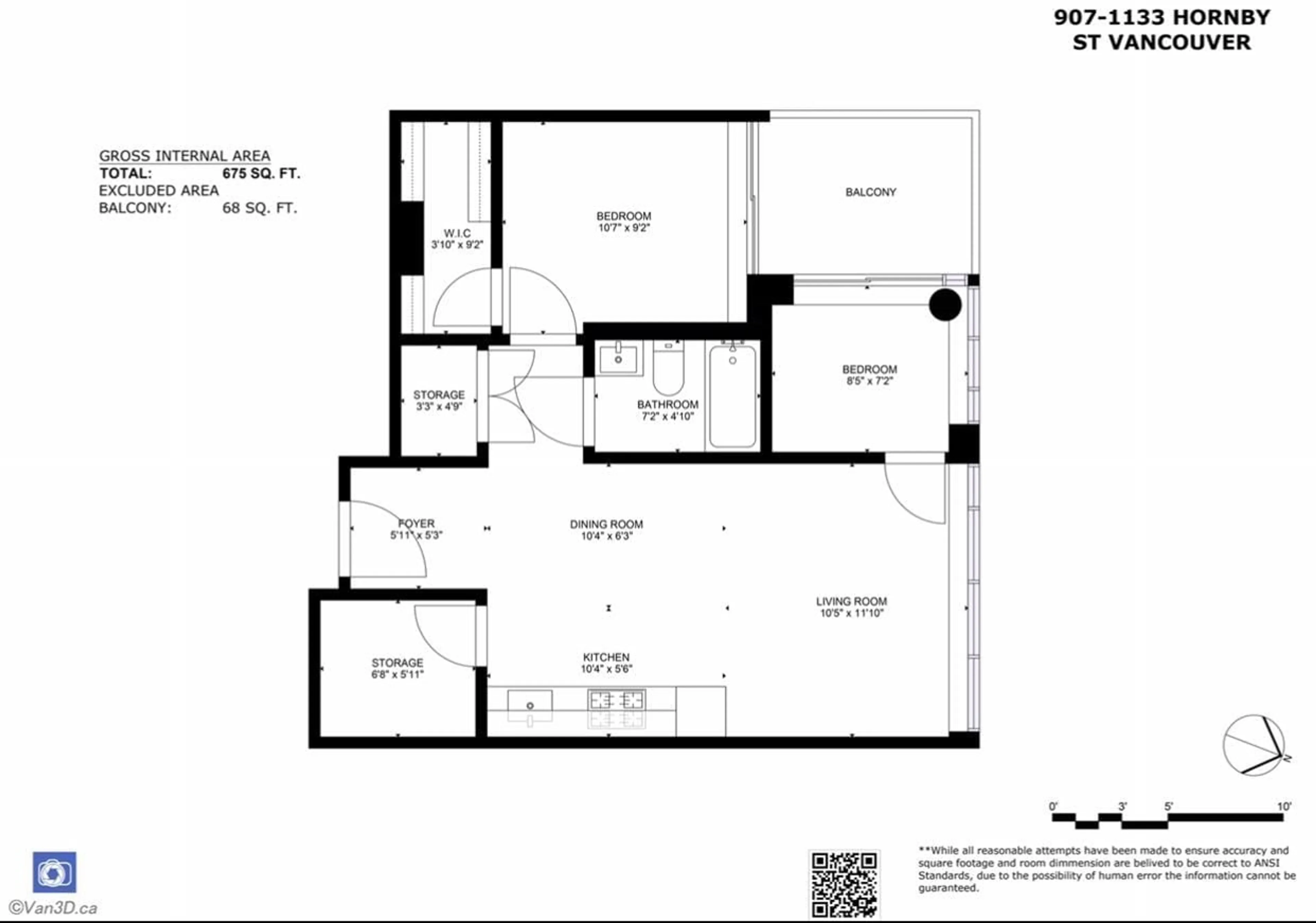 Floor plan for 907 1133 HORNBY STREET, Vancouver British Columbia V6Z1W1
