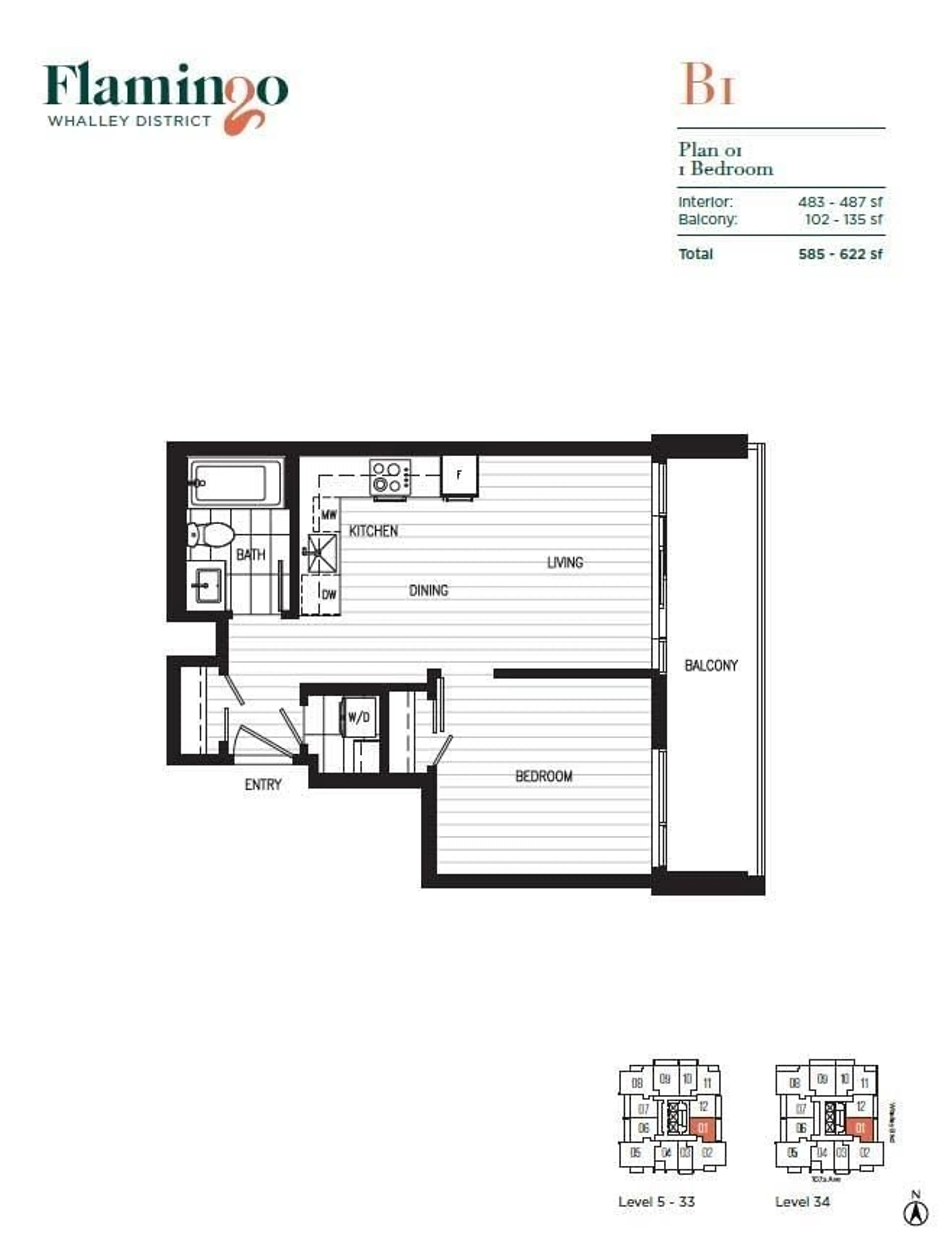 Floor plan for 2101 13675 107A AVENUE, Surrey British Columbia V0V0V0