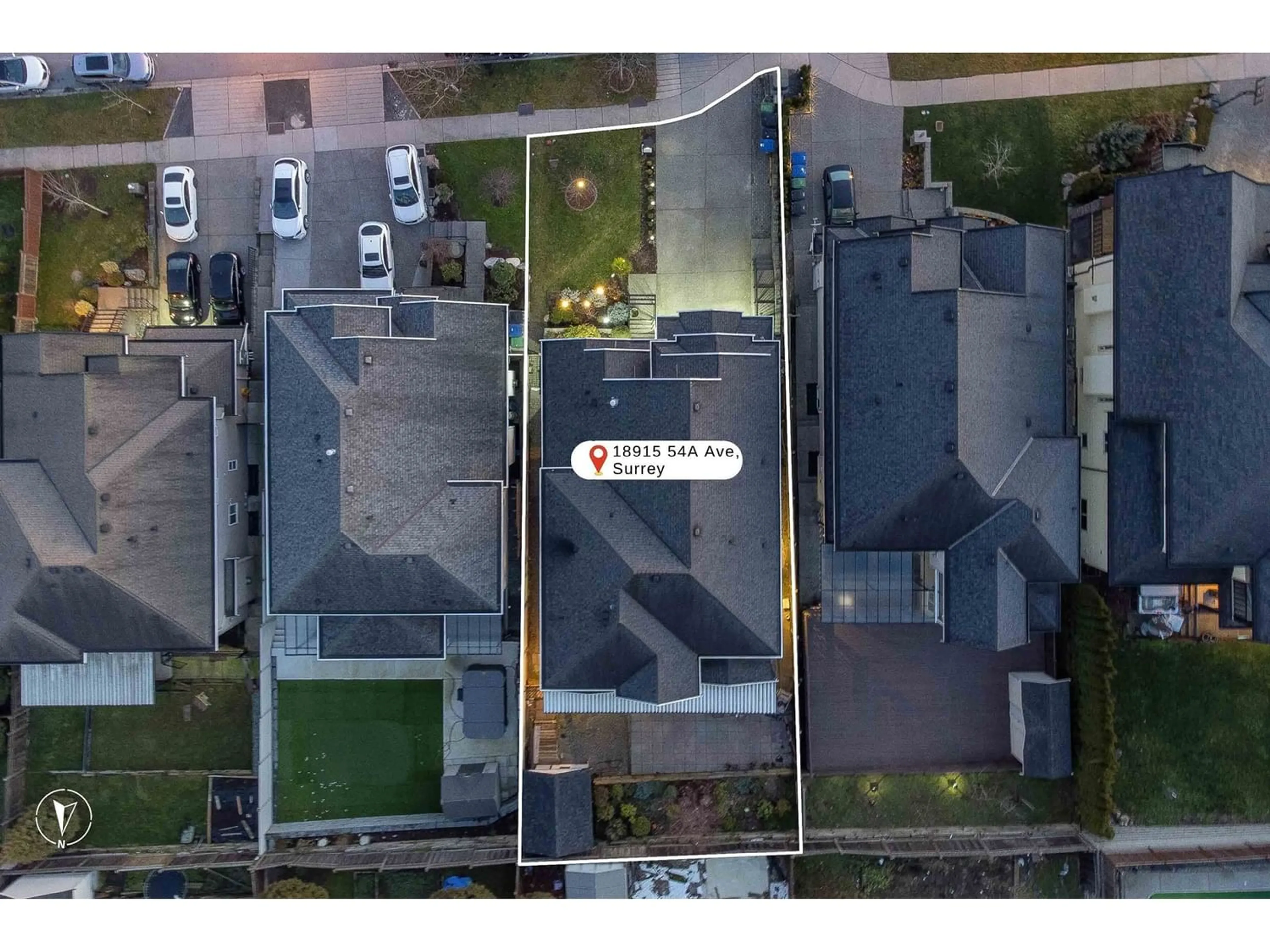 A pic from outside/outdoor area/front of a property/back of a property/a pic from drone, street for 18913 54A AVENUE, Surrey British Columbia V3S6R4