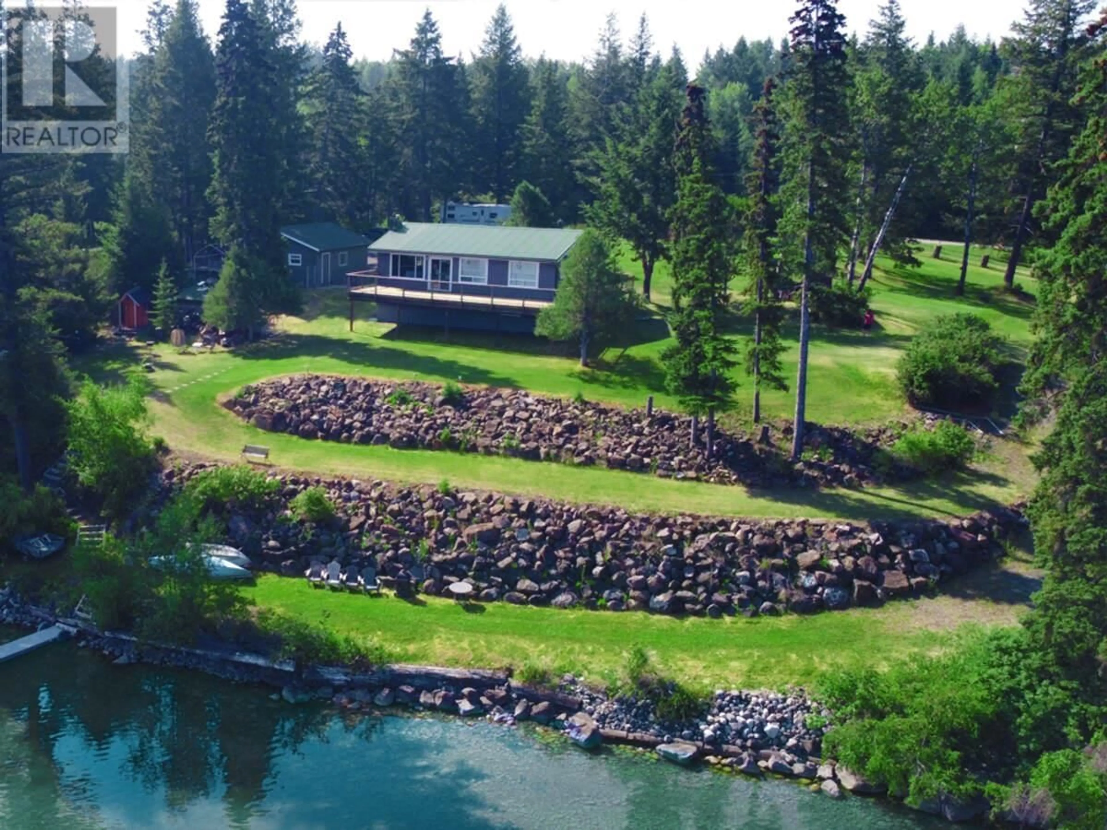 A pic from outside/outdoor area/front of a property/back of a property/a pic from drone, water/lake/river/ocean view for 4803 LAKEVIEW ROAD, Lac La Hache British Columbia V0K1T0