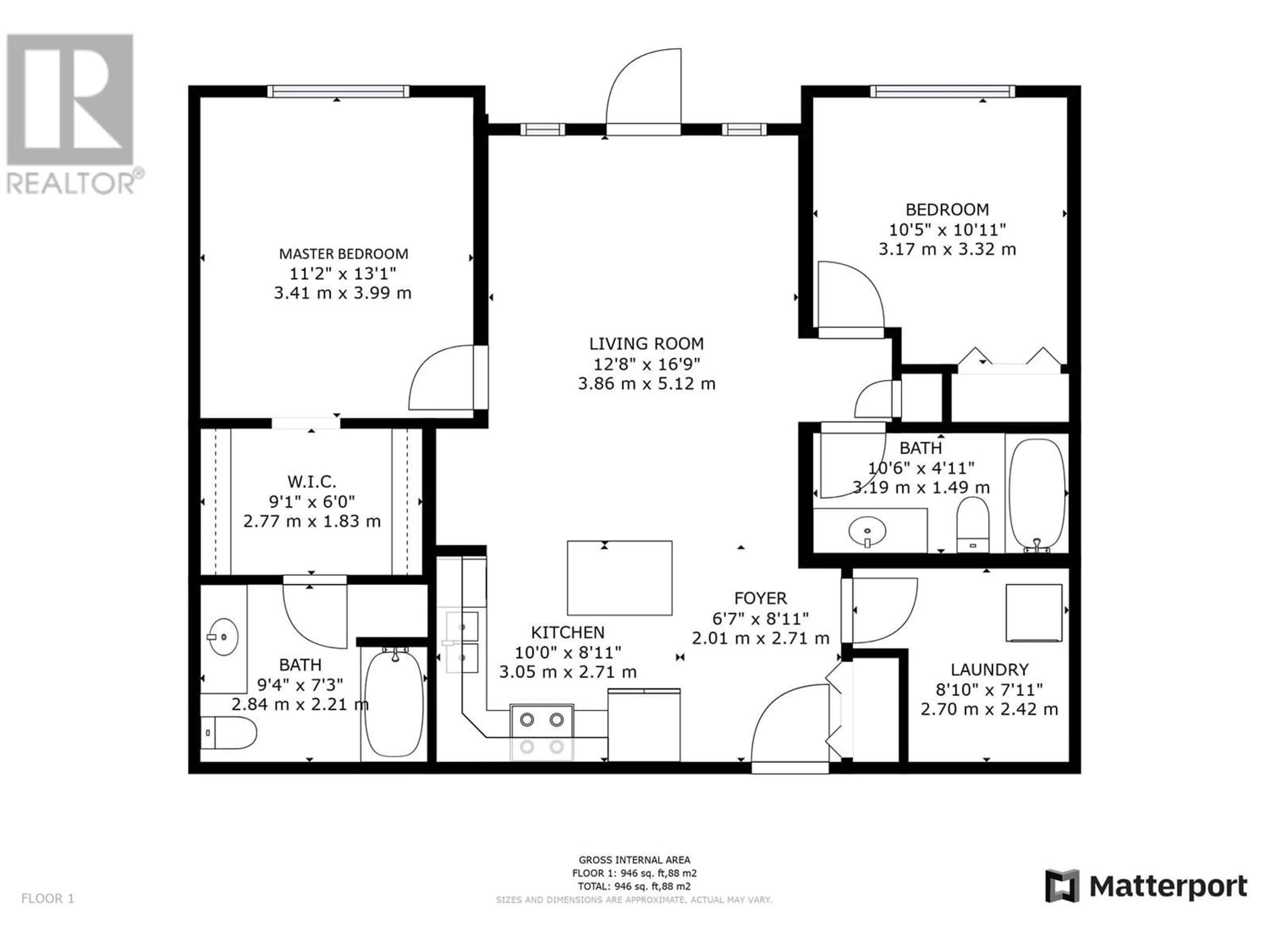 Floor plan for 307 11205 105 AVENUE, Fort St. John British Columbia V1J0L3