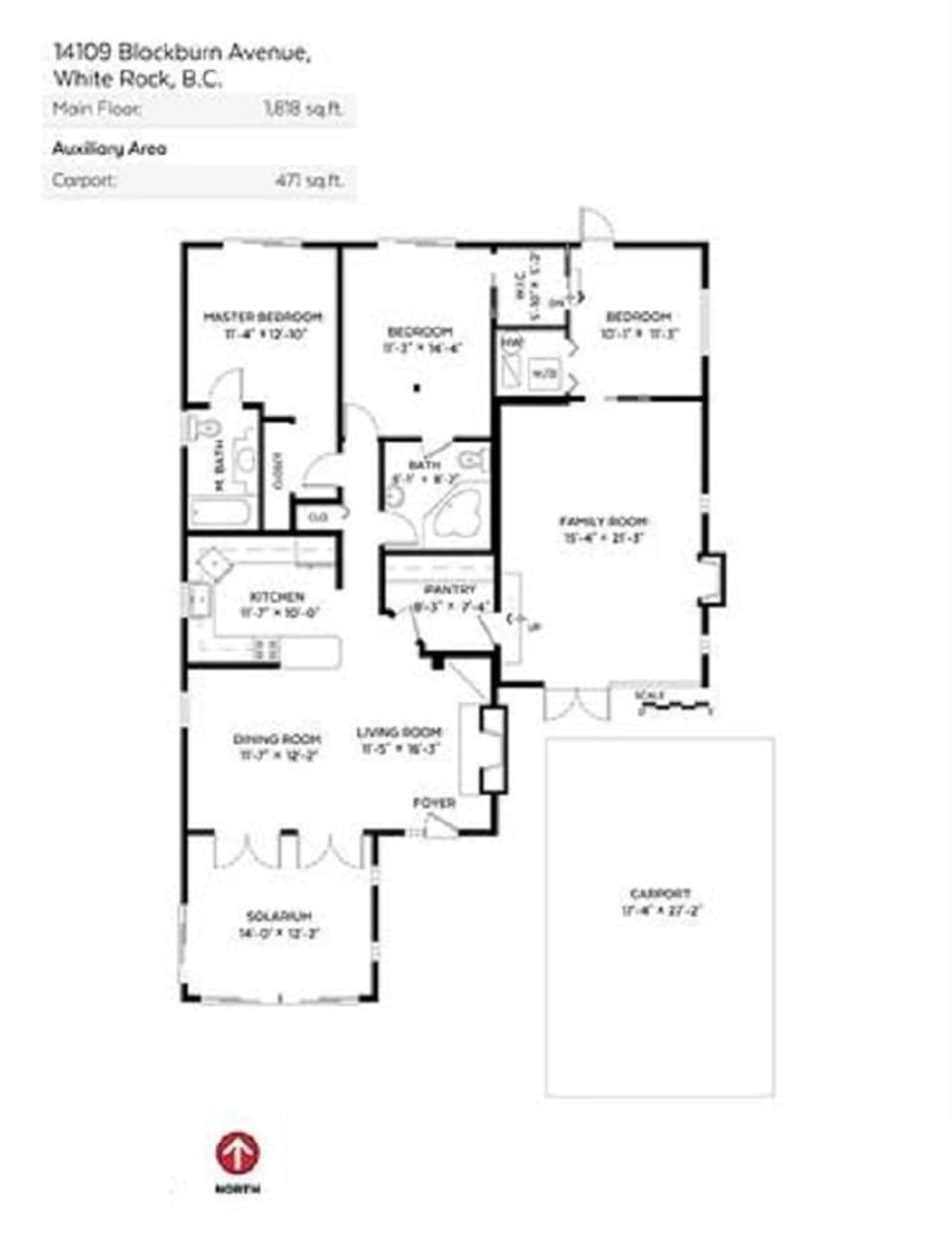 Floor plan for 14109 BLACKBURN AVENUE, White Rock British Columbia V4B2Z6