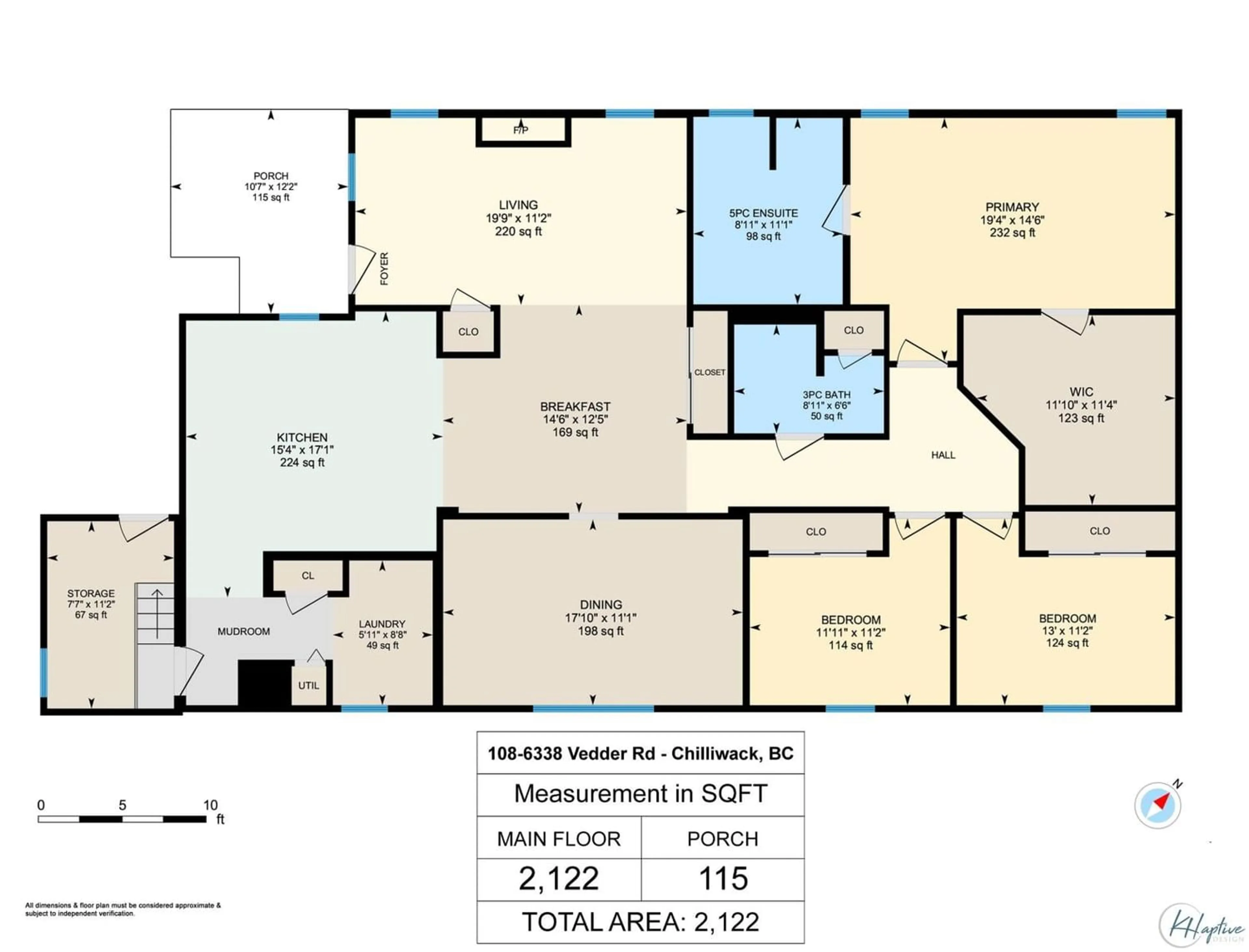 Floor plan for 108 6338 VEDDER ROAD, Chilliwack British Columbia V2R3R2