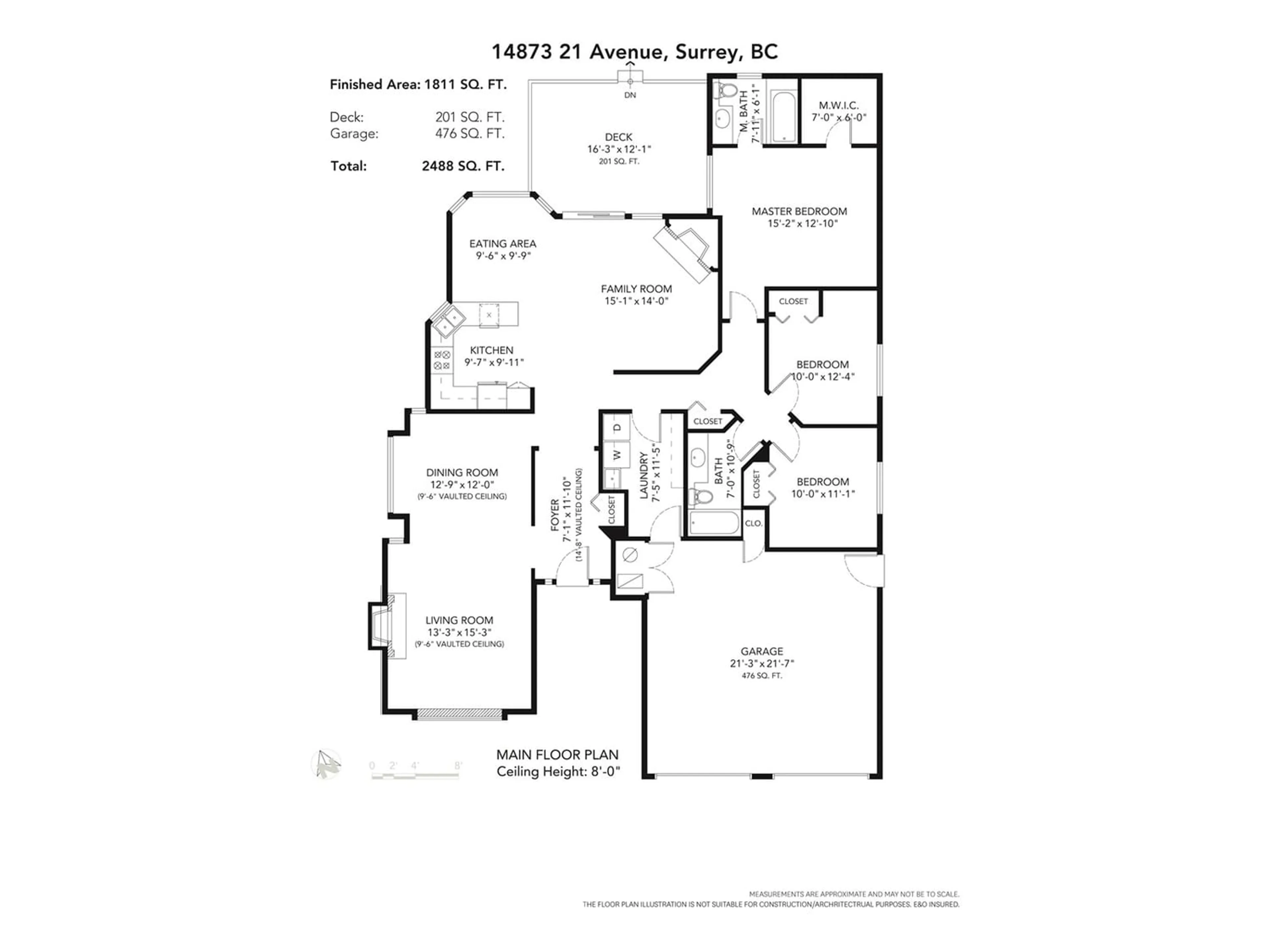 Floor plan for 14873 21 AVENUE, Surrey British Columbia V4A8L7