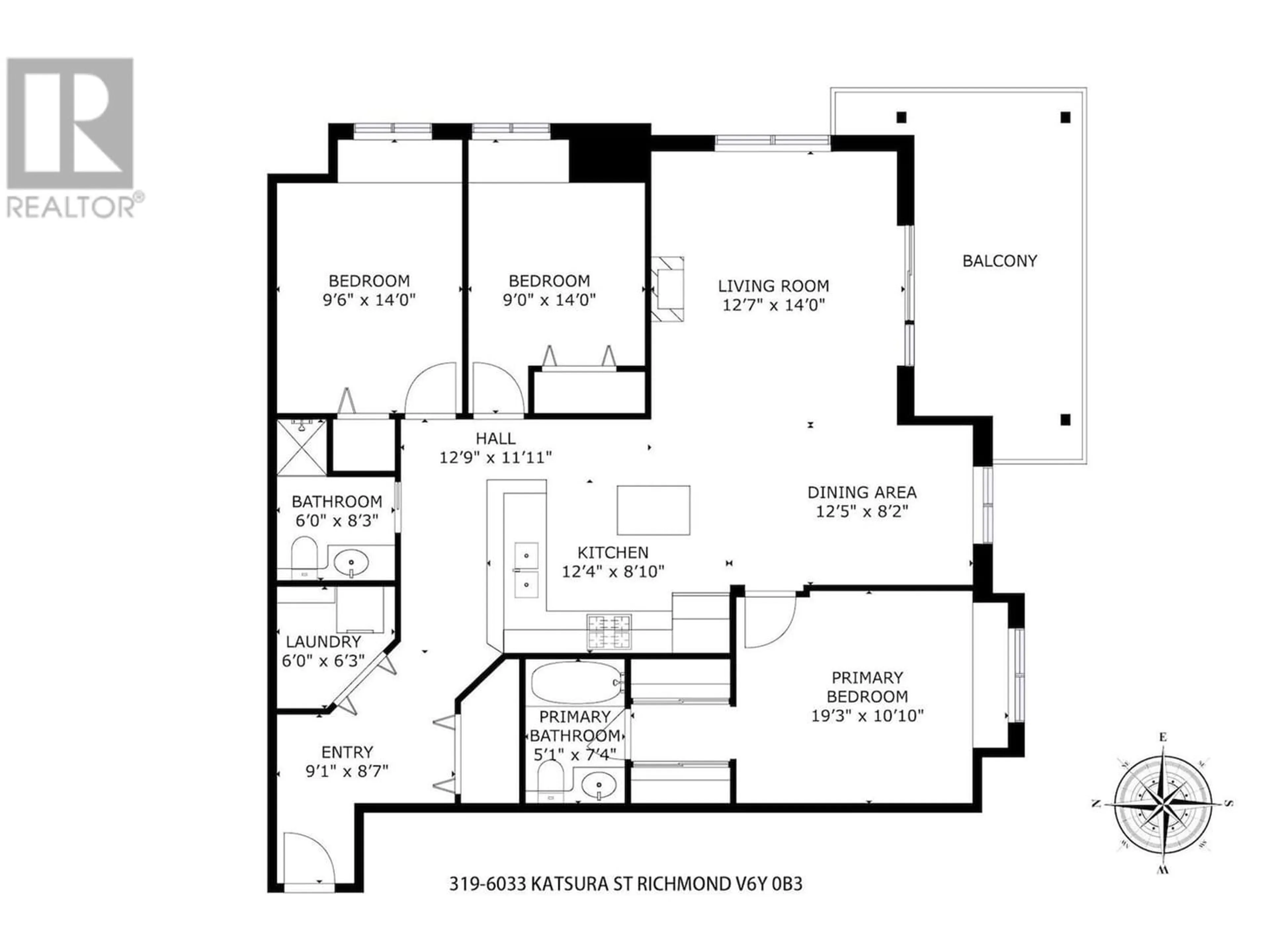 Floor plan for 319 6033 KATSURA STREET, Richmond British Columbia V6Y0B3