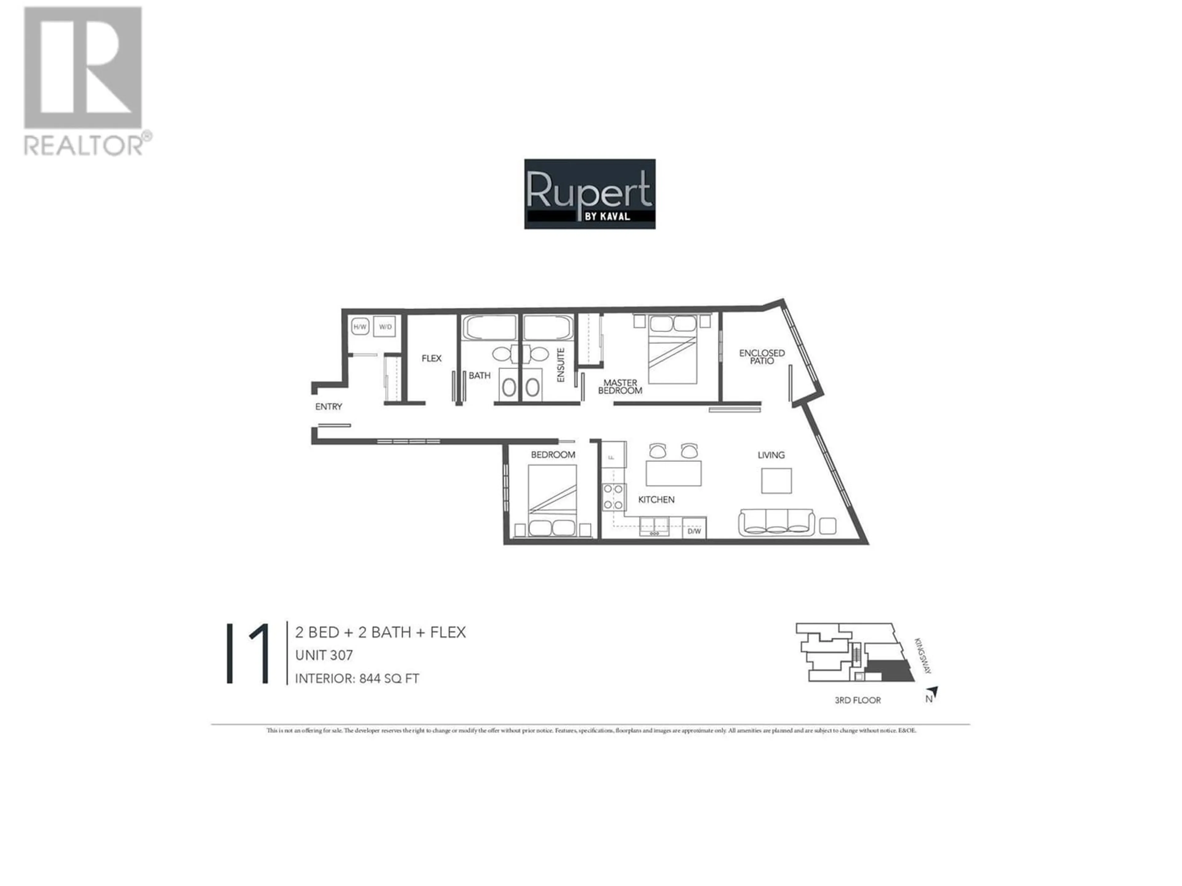 Floor plan for 307 3050 KINGSWAY, Vancouver British Columbia V5R5J7