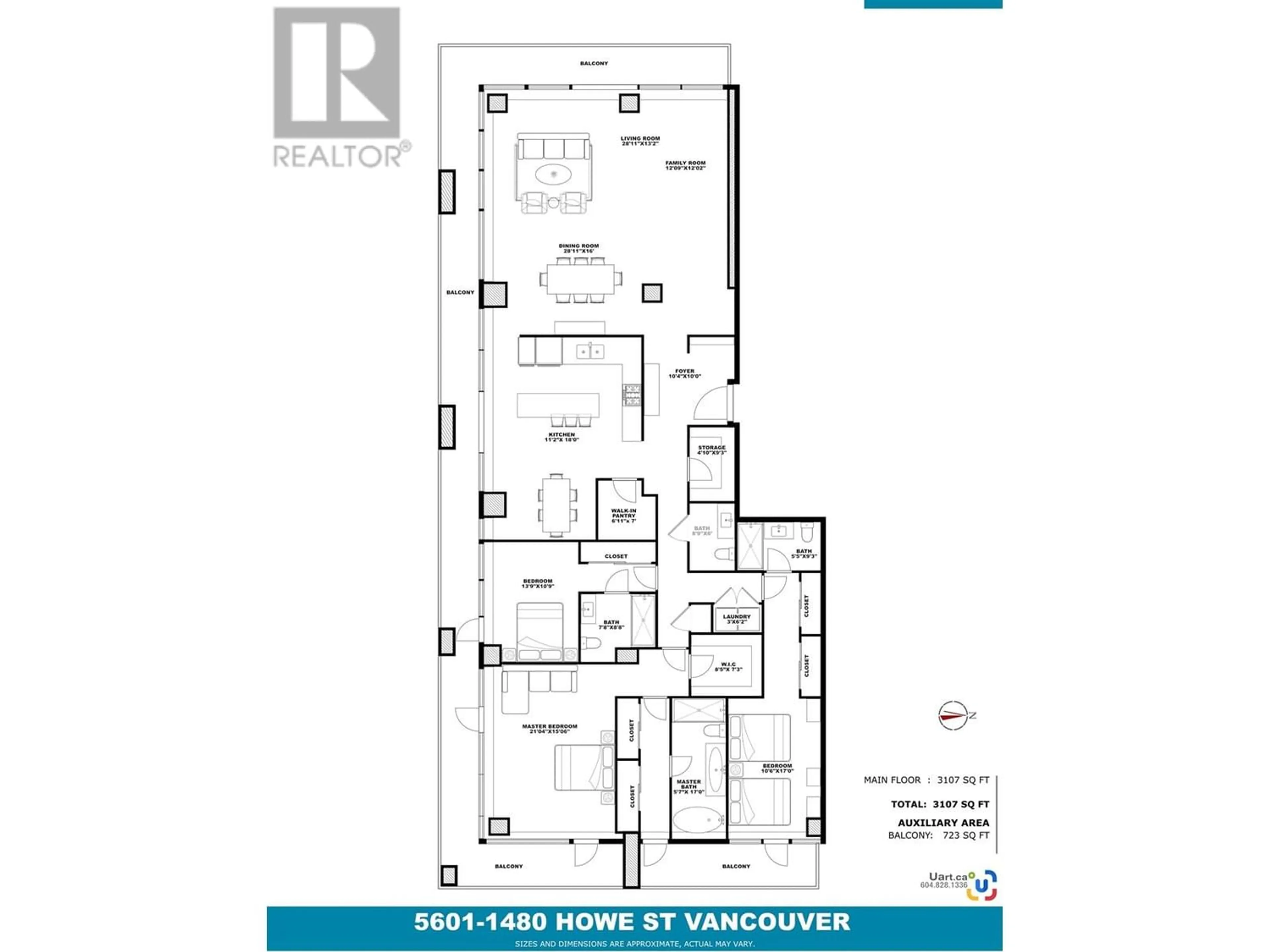 Floor plan for 5601 1480 HOWE STREET, Vancouver British Columbia V6Z0G5