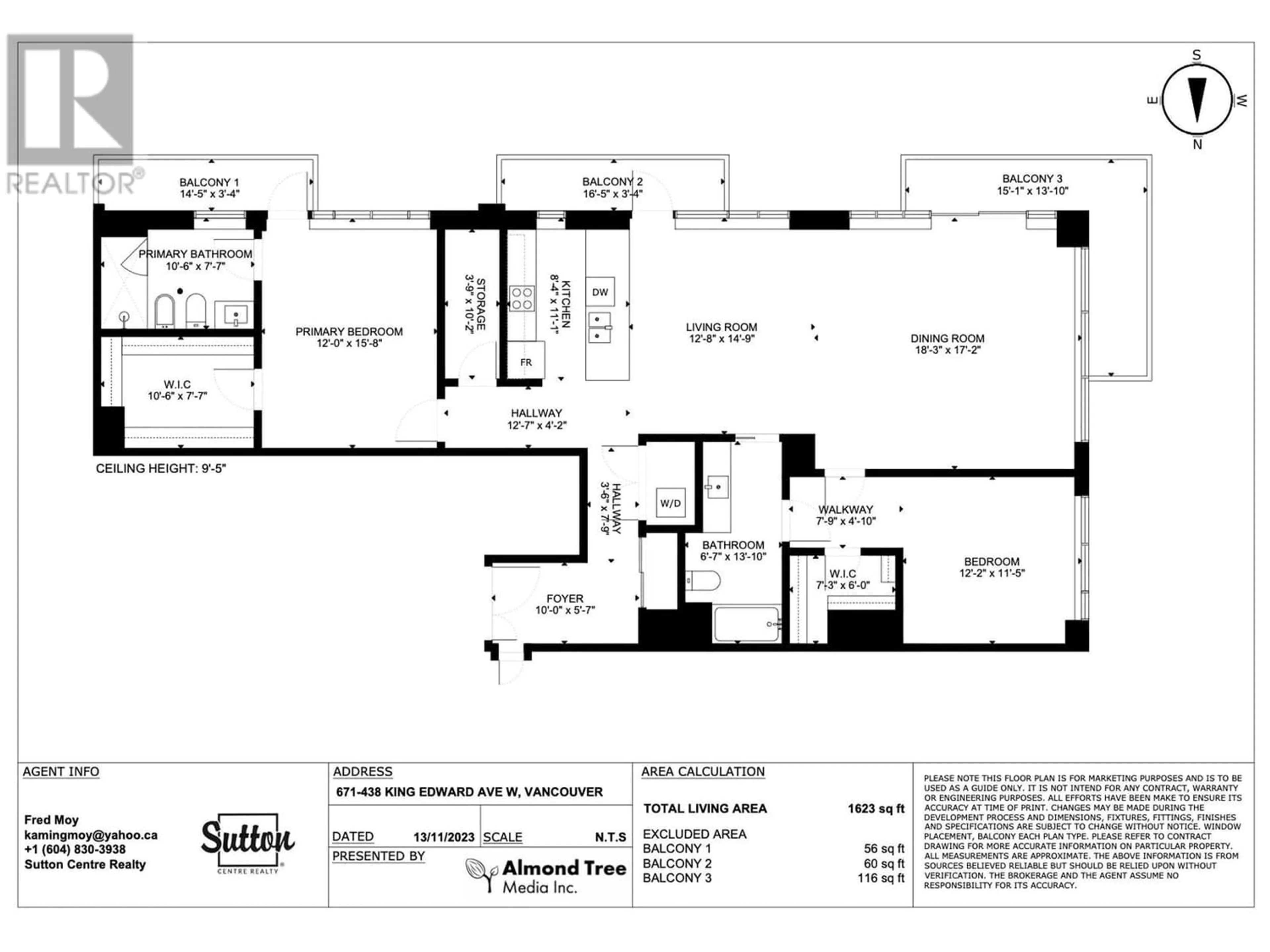 Floor plan for 671 438 W KING EDWARD AVENUE, Vancouver British Columbia V5Y0M5