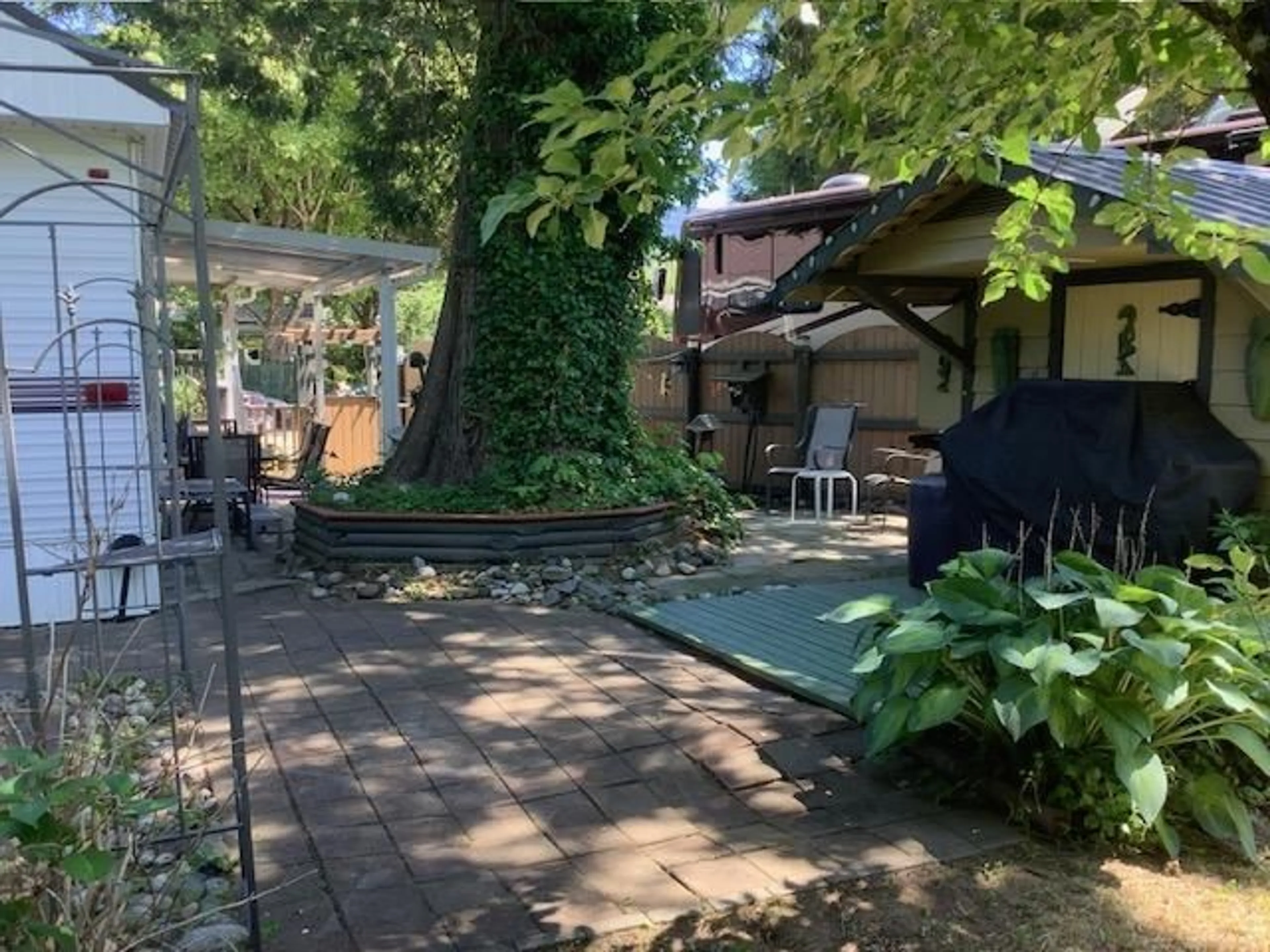 Patio, the fenced backyard for 23 973 HOT SPRINGS ROAD, Harrison Hot Springs British Columbia V0M1K0