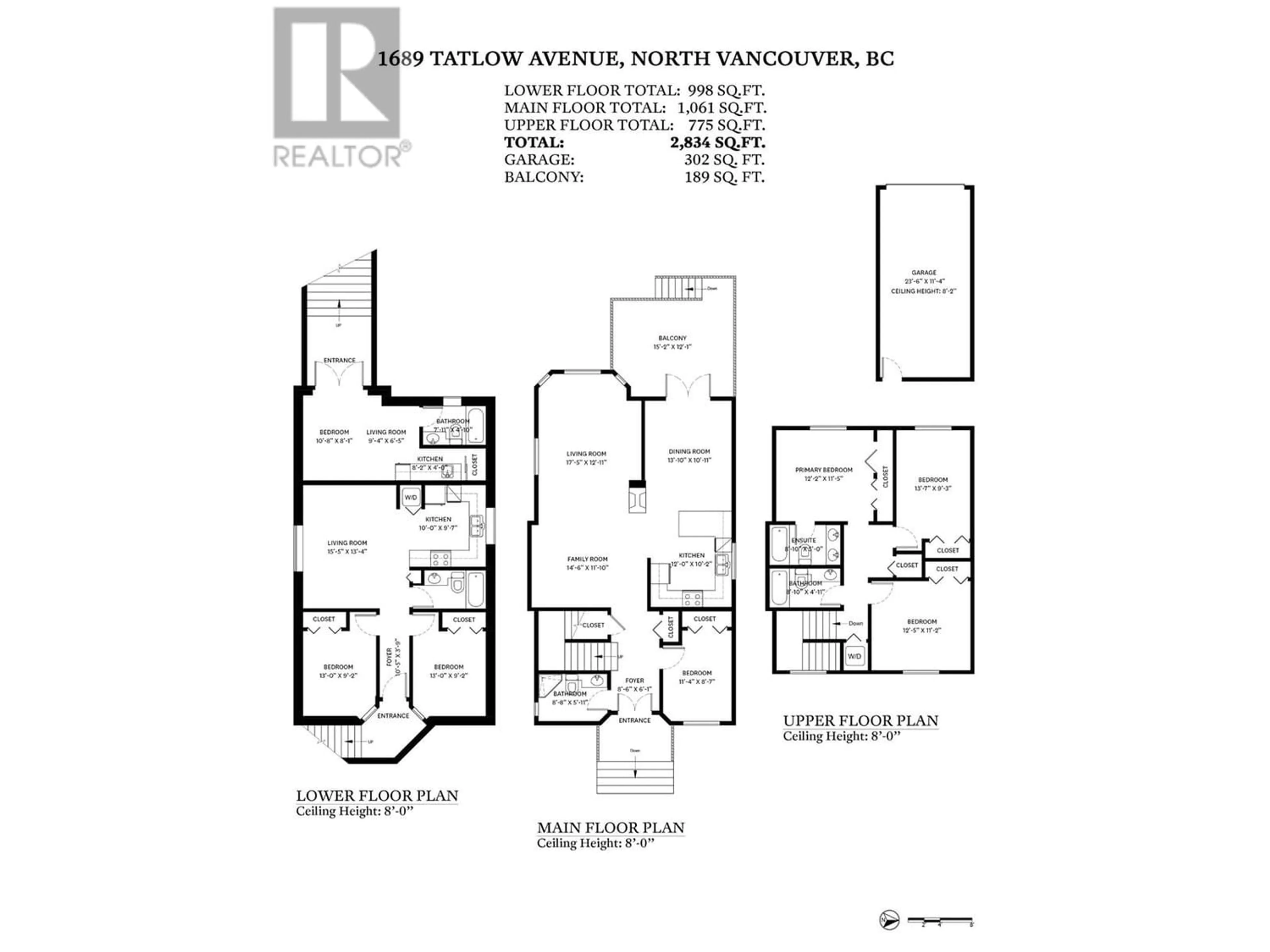 Floor plan for 1689 TATLOW AVENUE, North Vancouver British Columbia V7P3A1