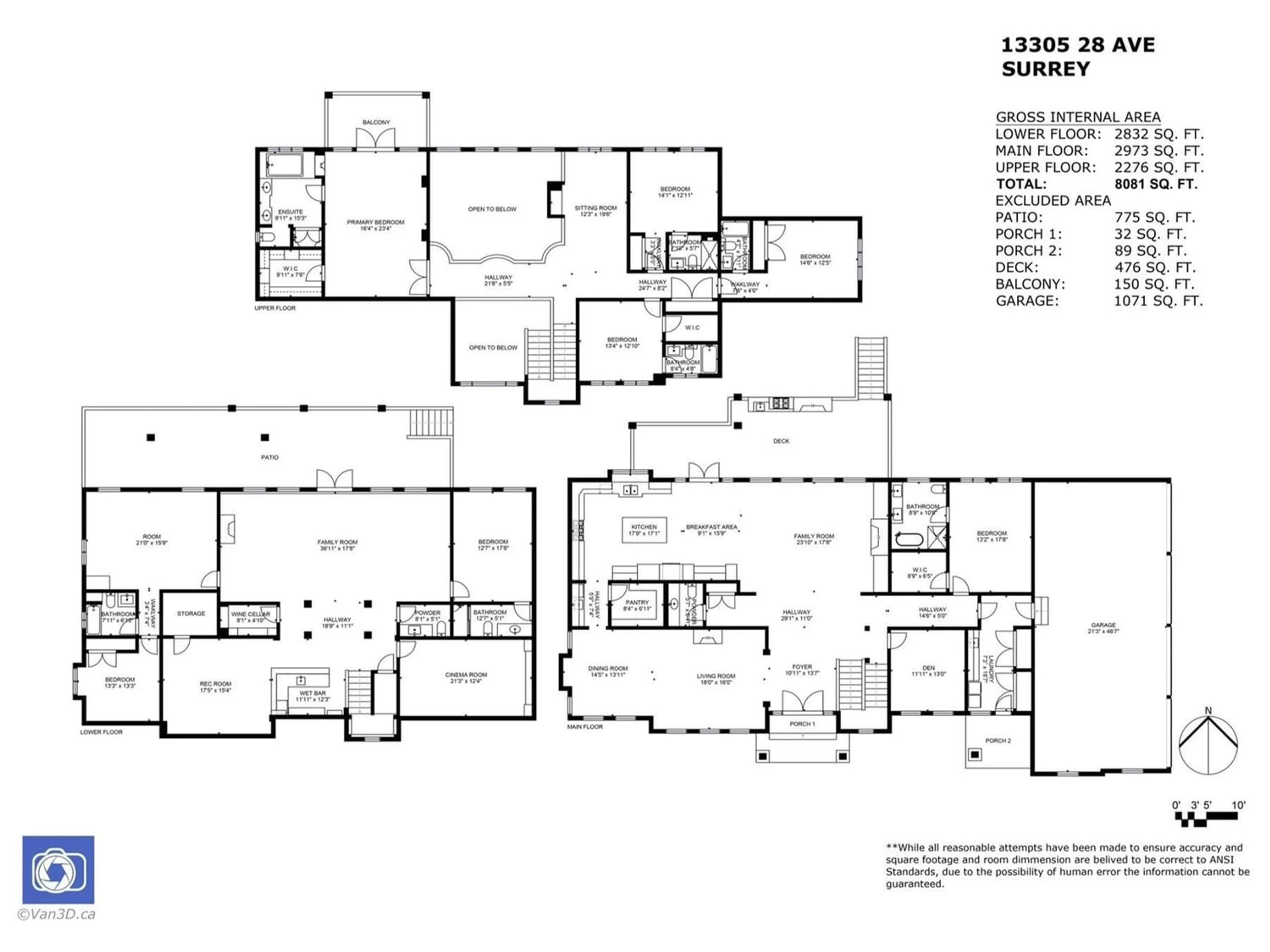 Floor plan for 13305 28 AVENUE, Surrey British Columbia V4P1X3