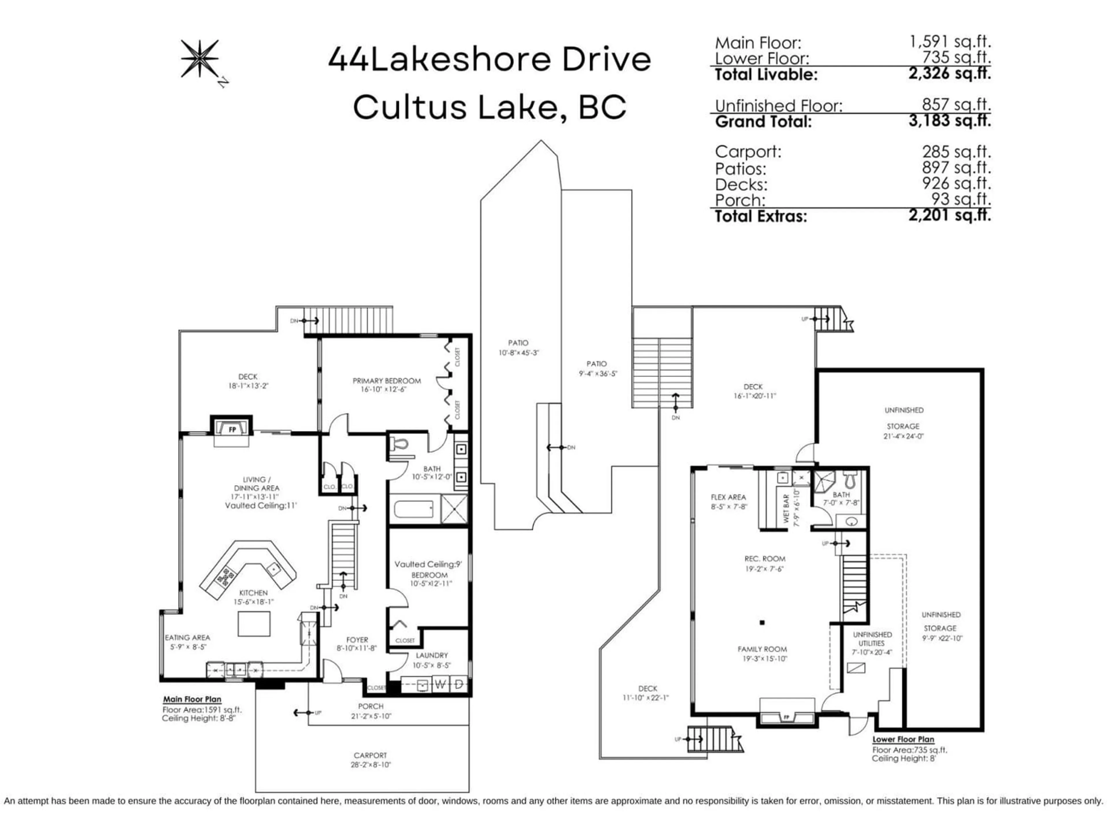 Floor plan for 44 LAKESHORE DRIVE, Cultus Lake British Columbia V2R5A1