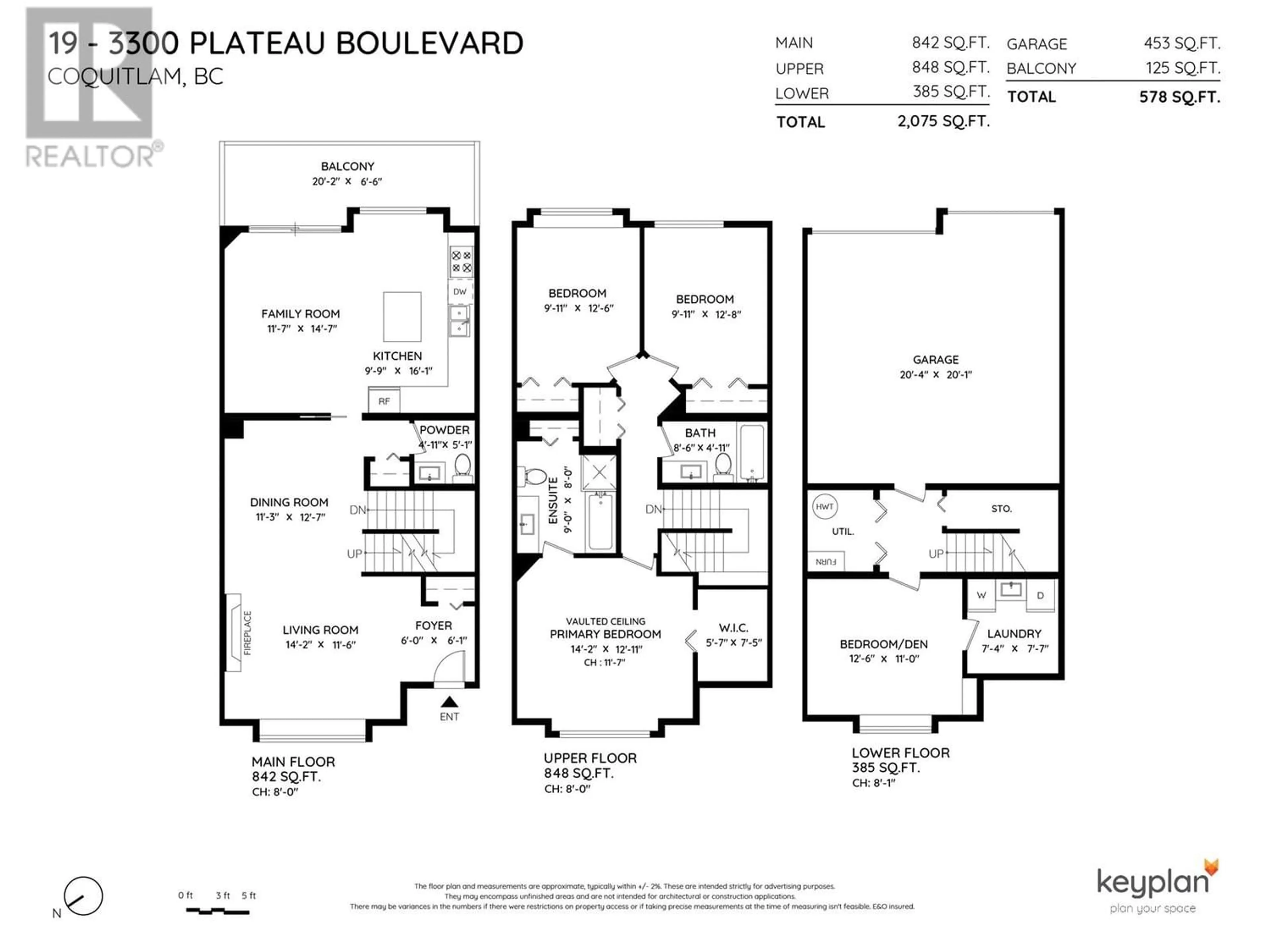 Floor plan for 19 3300 PLATEAU BOULEVARD, Coquitlam British Columbia V3E3L6