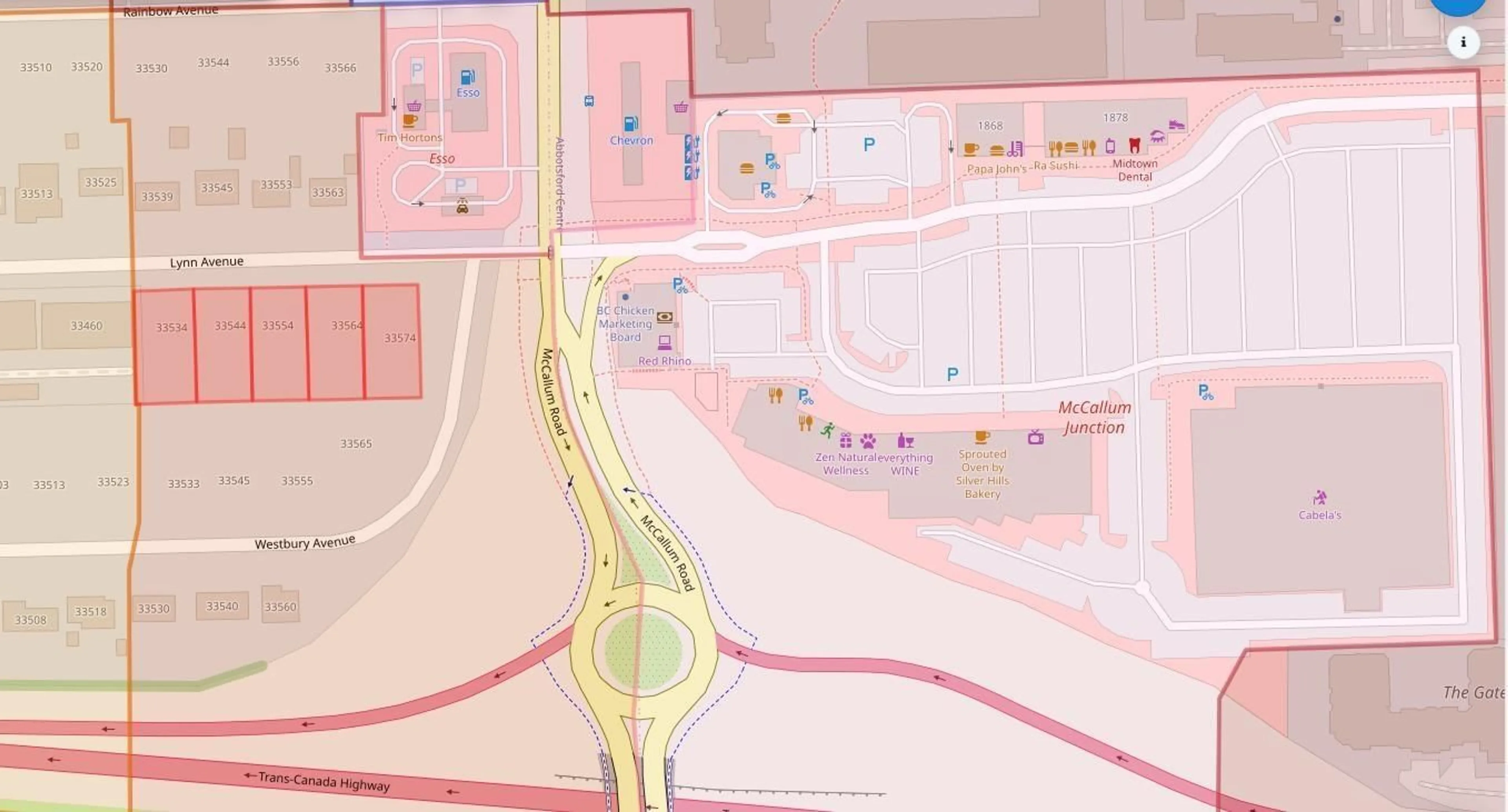 Picture of a map for 33574 LYNN AVENUE, Abbotsford British Columbia V2S1E3