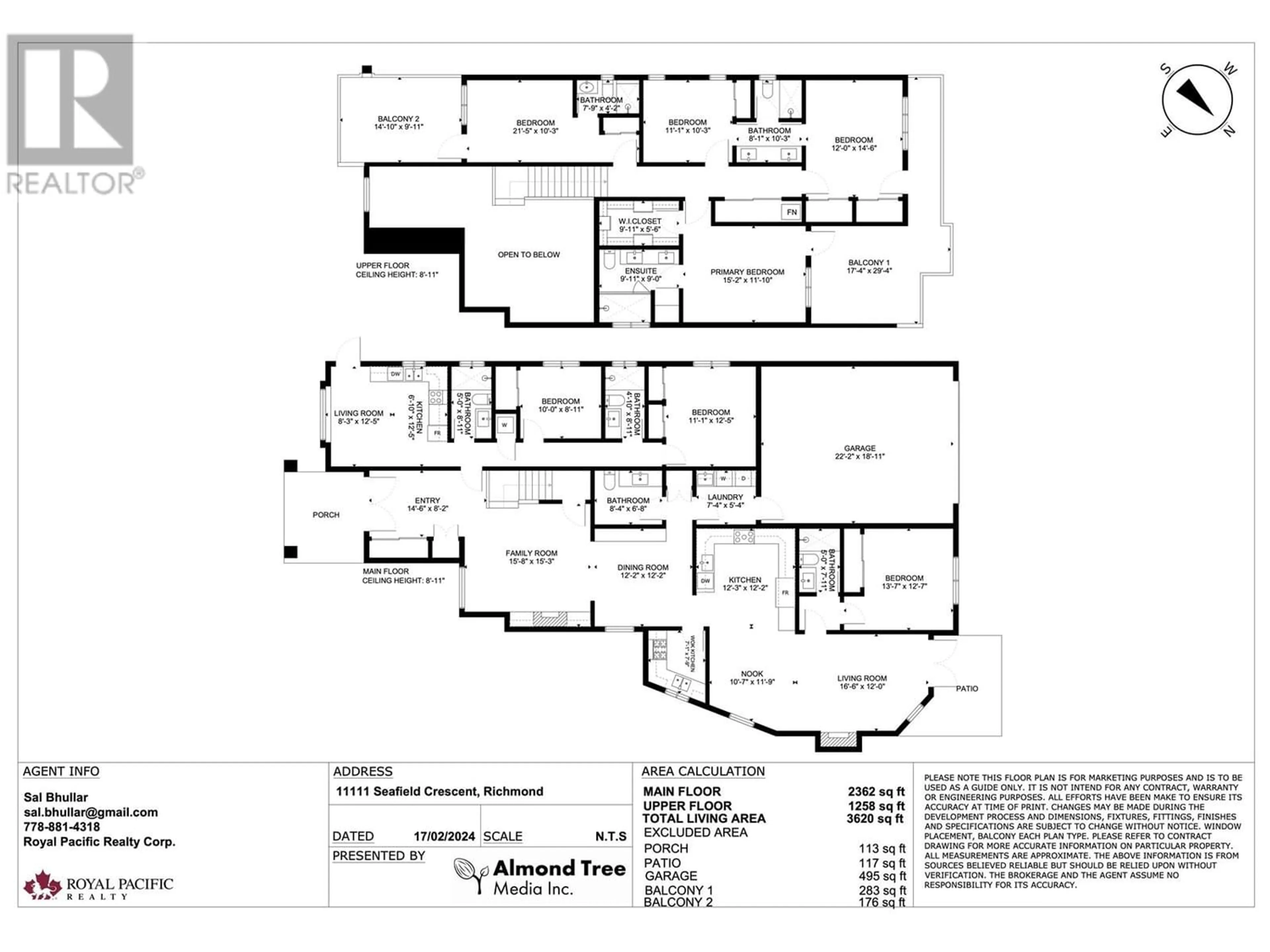 Floor plan for 11111 SEAFIELD CRESCENT, Richmond British Columbia V7A3H9