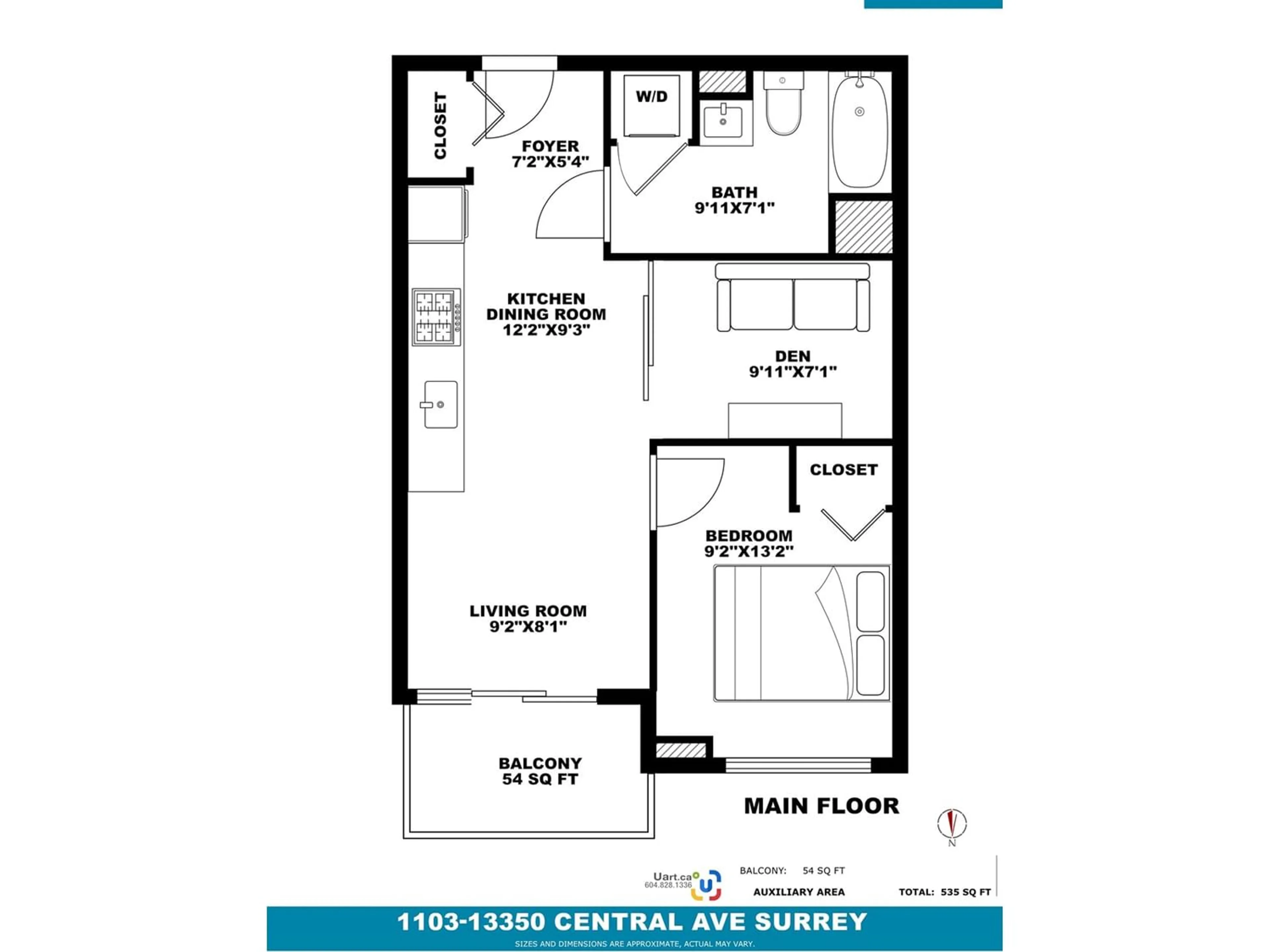 Floor plan for 1103 13350 CENTRAL AVENUE, Surrey British Columbia V3T0S1