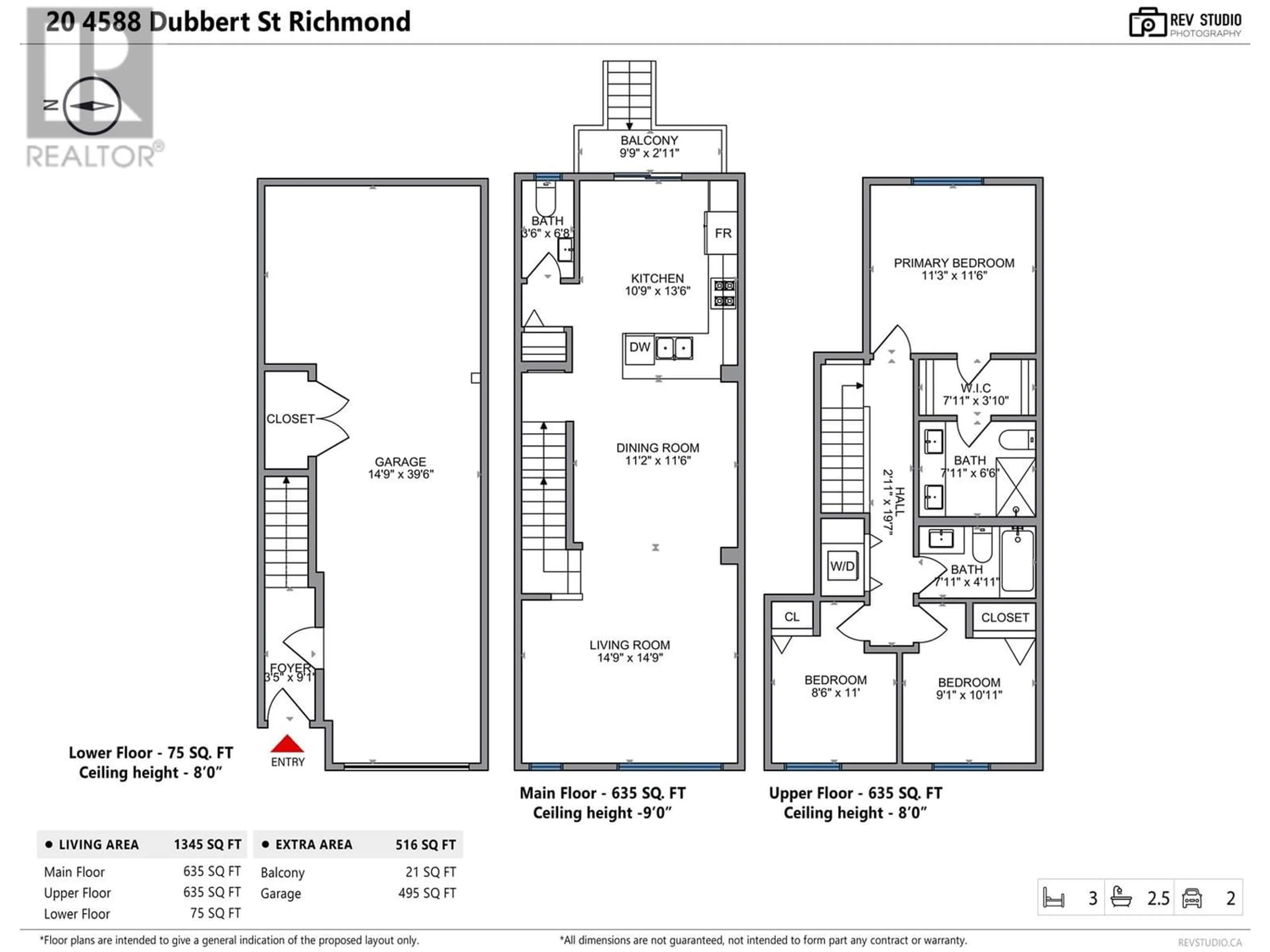 Floor plan for 20 4588 DUBBERT STREET, Richmond British Columbia V6X0M1