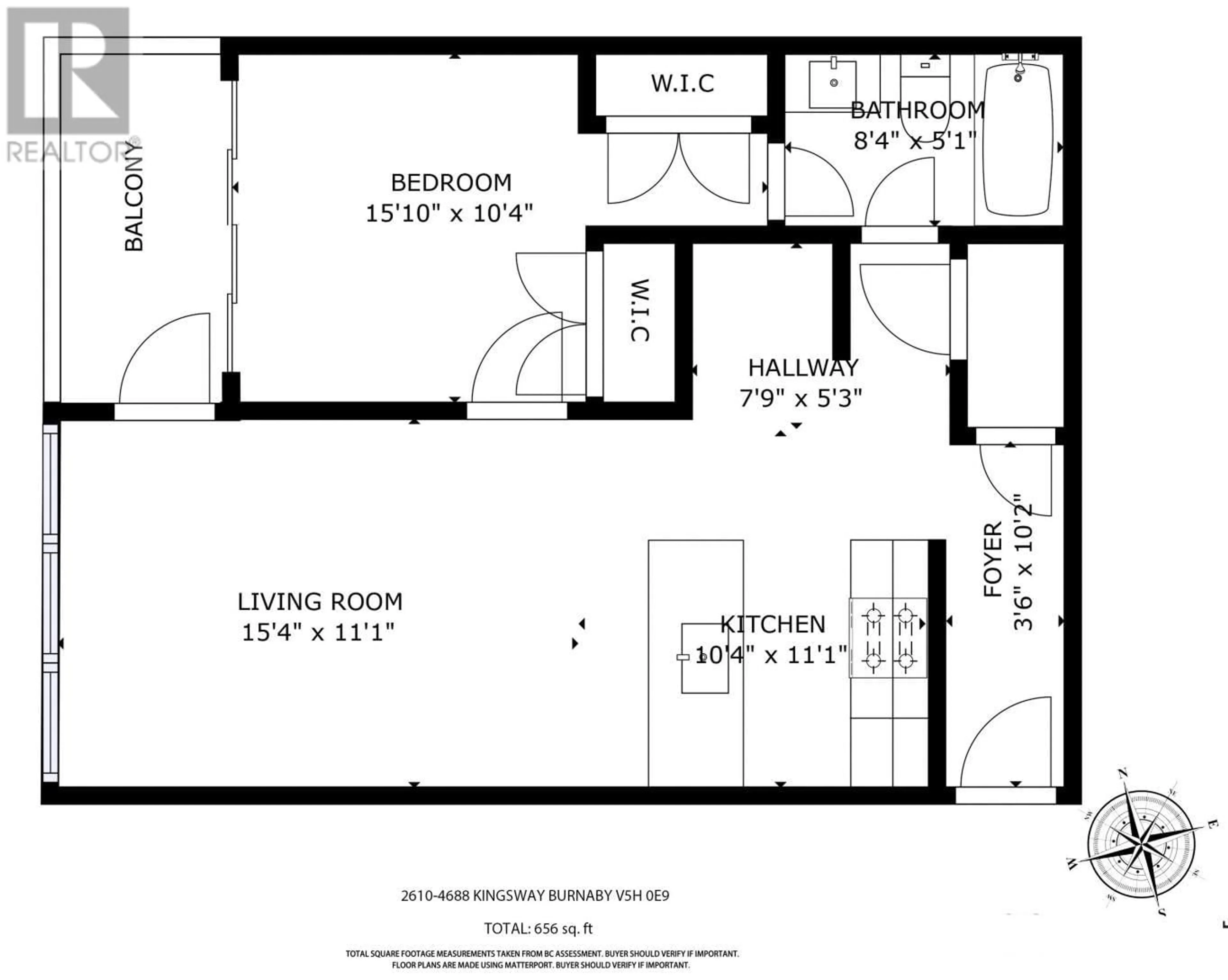 Floor plan for 2610 4688 KINGSWAY, Burnaby British Columbia V5H0E9