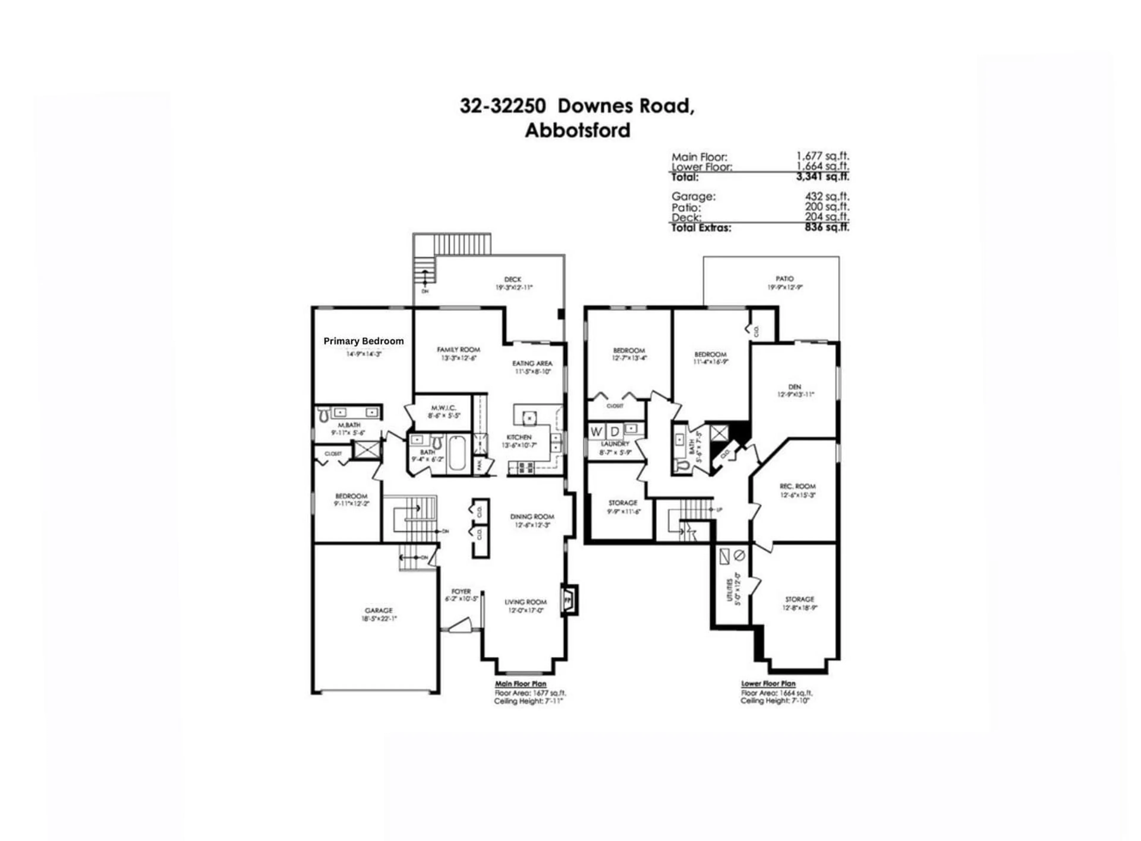 Floor plan for 32 32250 DOWNES ROAD, Abbotsford British Columbia V4X2R1