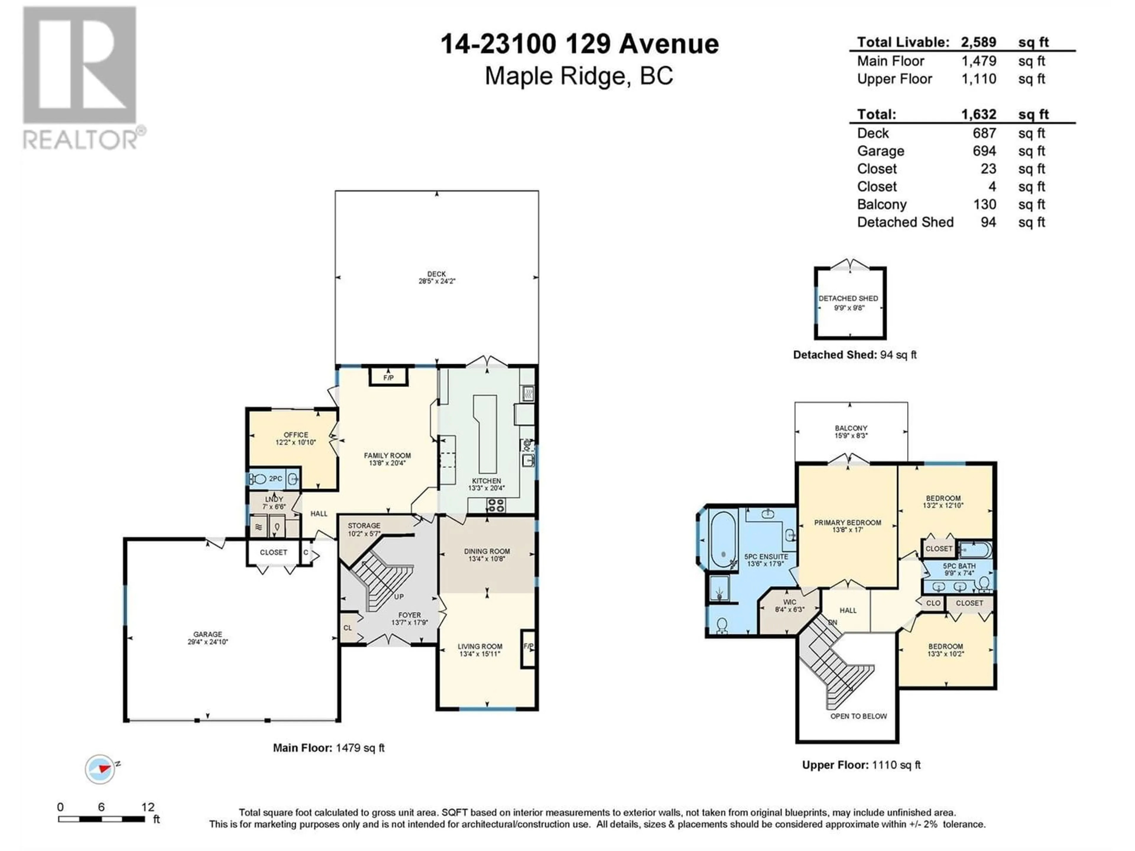 Floor plan for 14 23100 129 AVENUE, Maple Ridge British Columbia V2X0M5