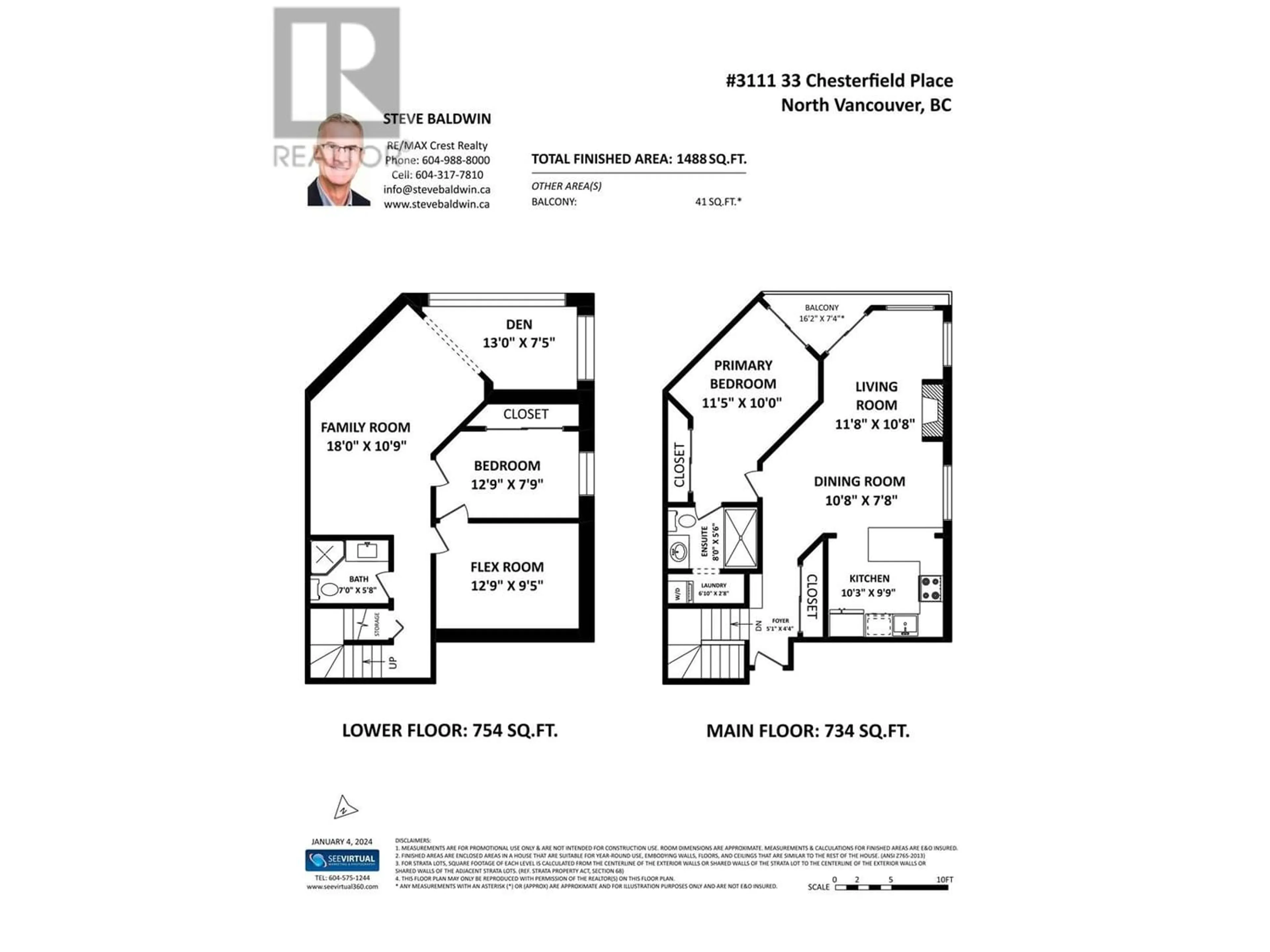 Floor plan for 3111 33 CHESTERFIELD PLACE, North Vancouver British Columbia V7M3K4